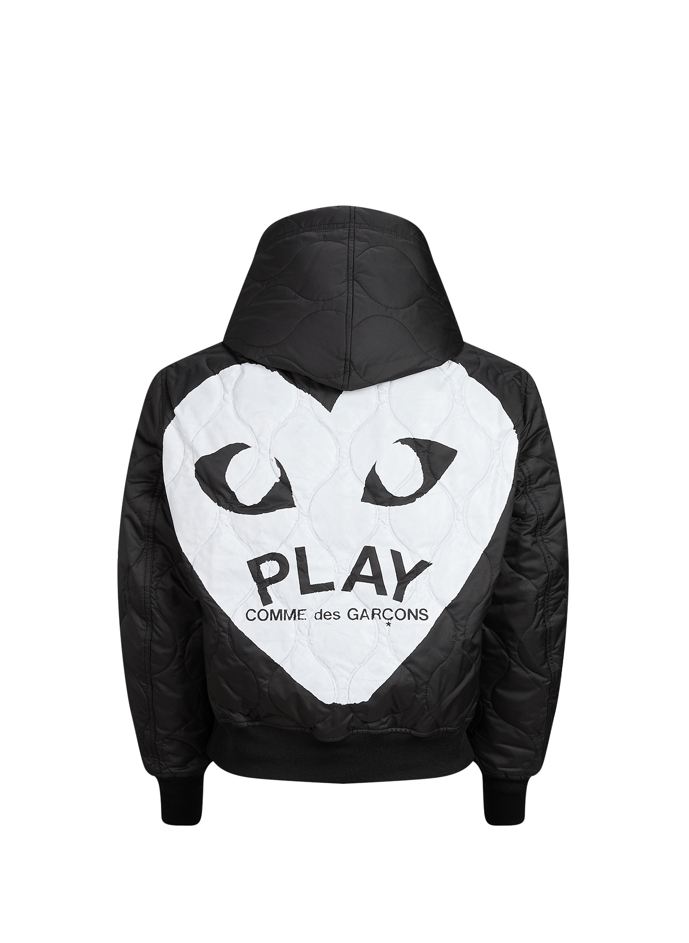 Gerade geschnittene Steppjacke zum Überziehen COMME DES GARCONS PLAY Schwarz
