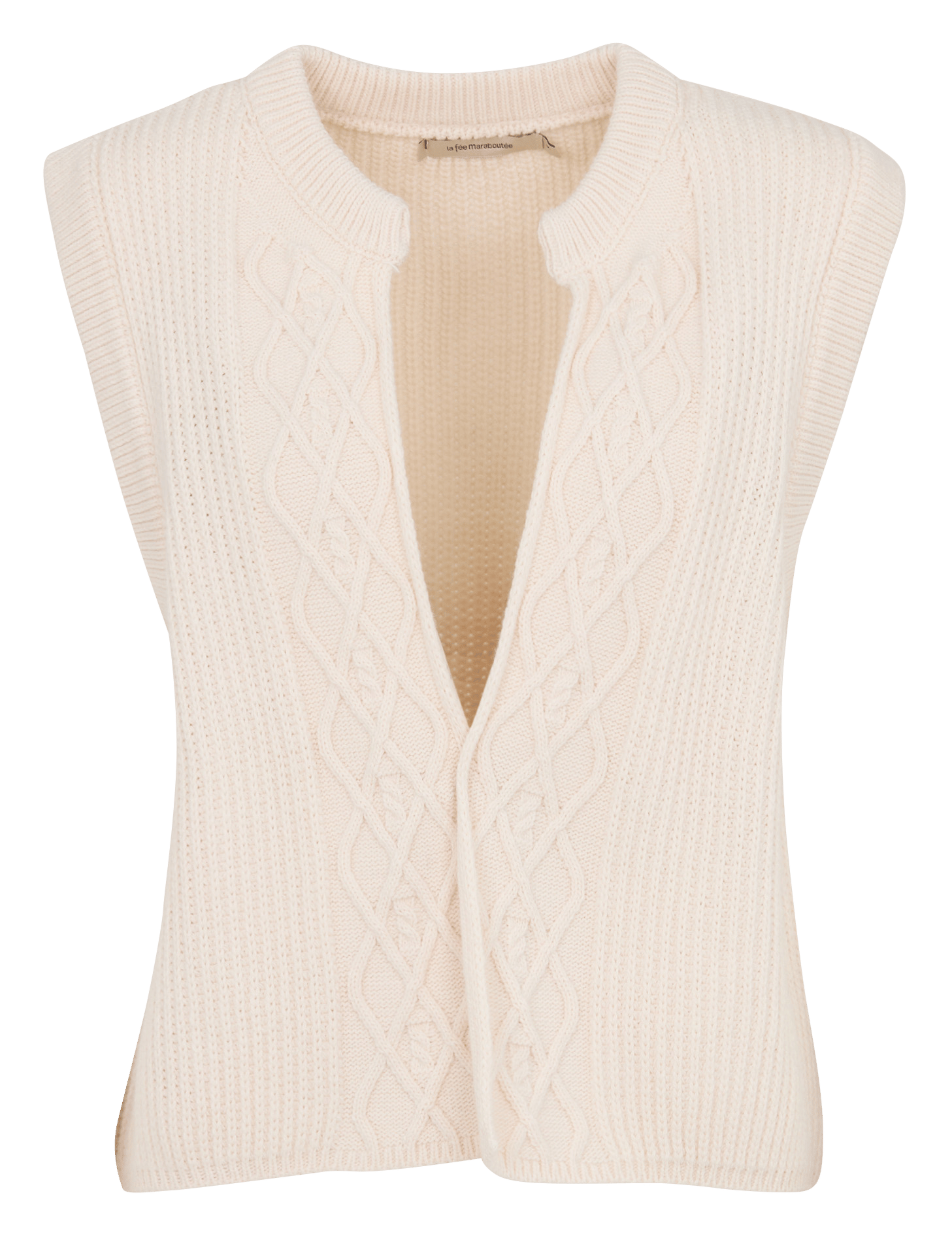Mouwloos ribgebreid vest LA FEE MARABOUTEE Wit