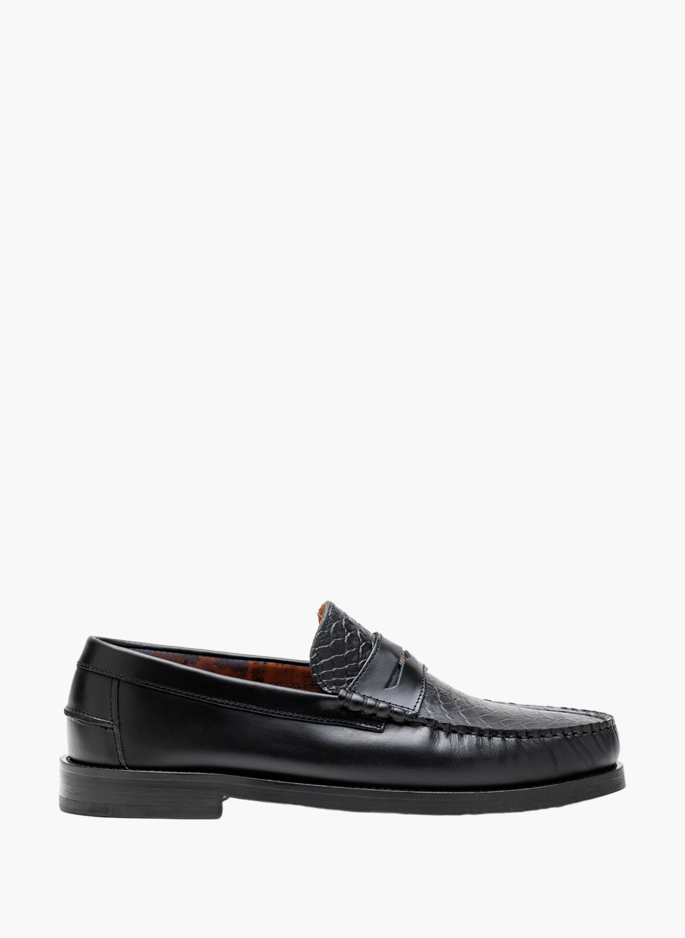 Mocassins riviera en cuir effet serpent NAKED WOLFE Noir