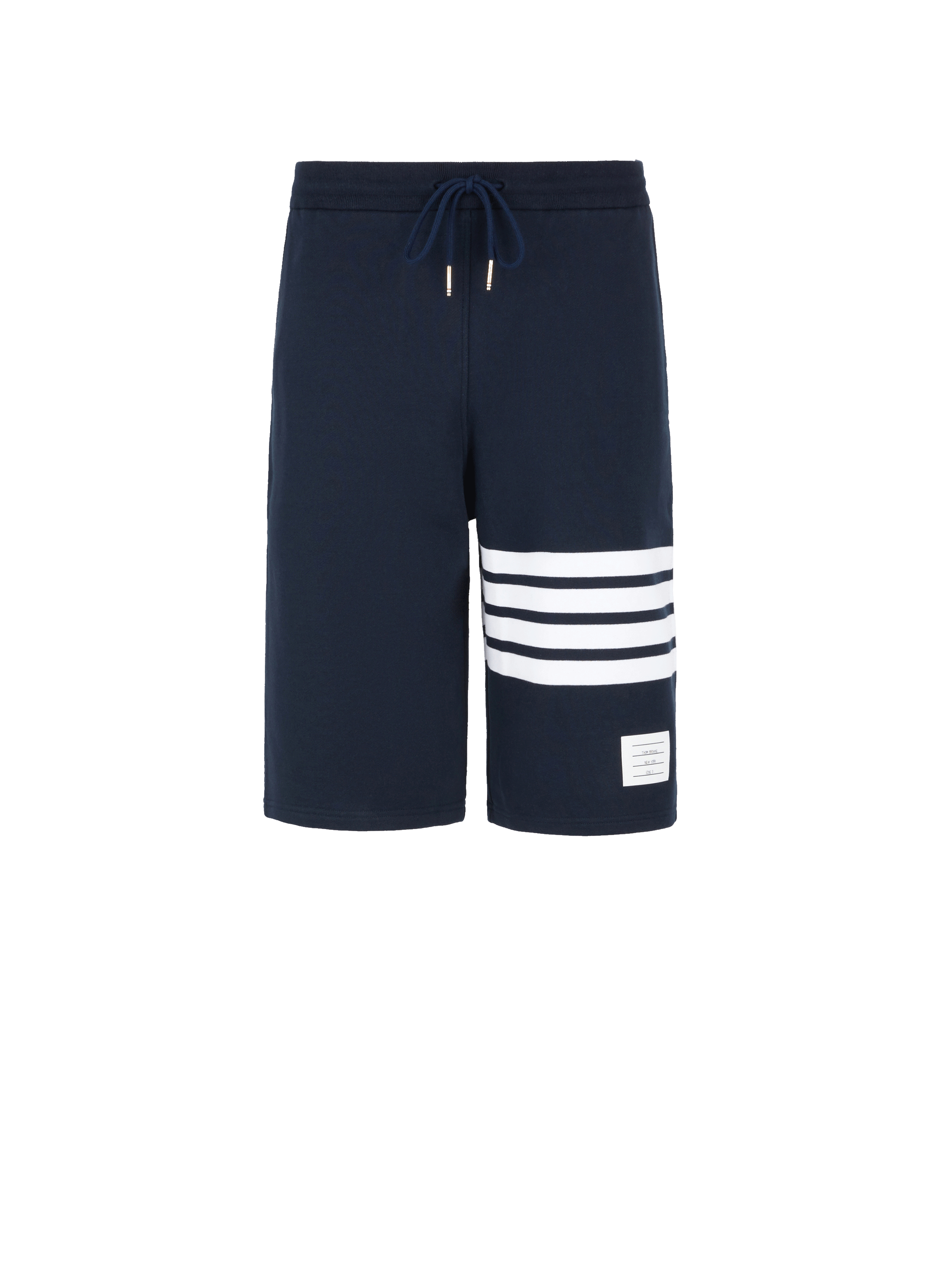 THOM BROWNE Short rayé en coton Bleu