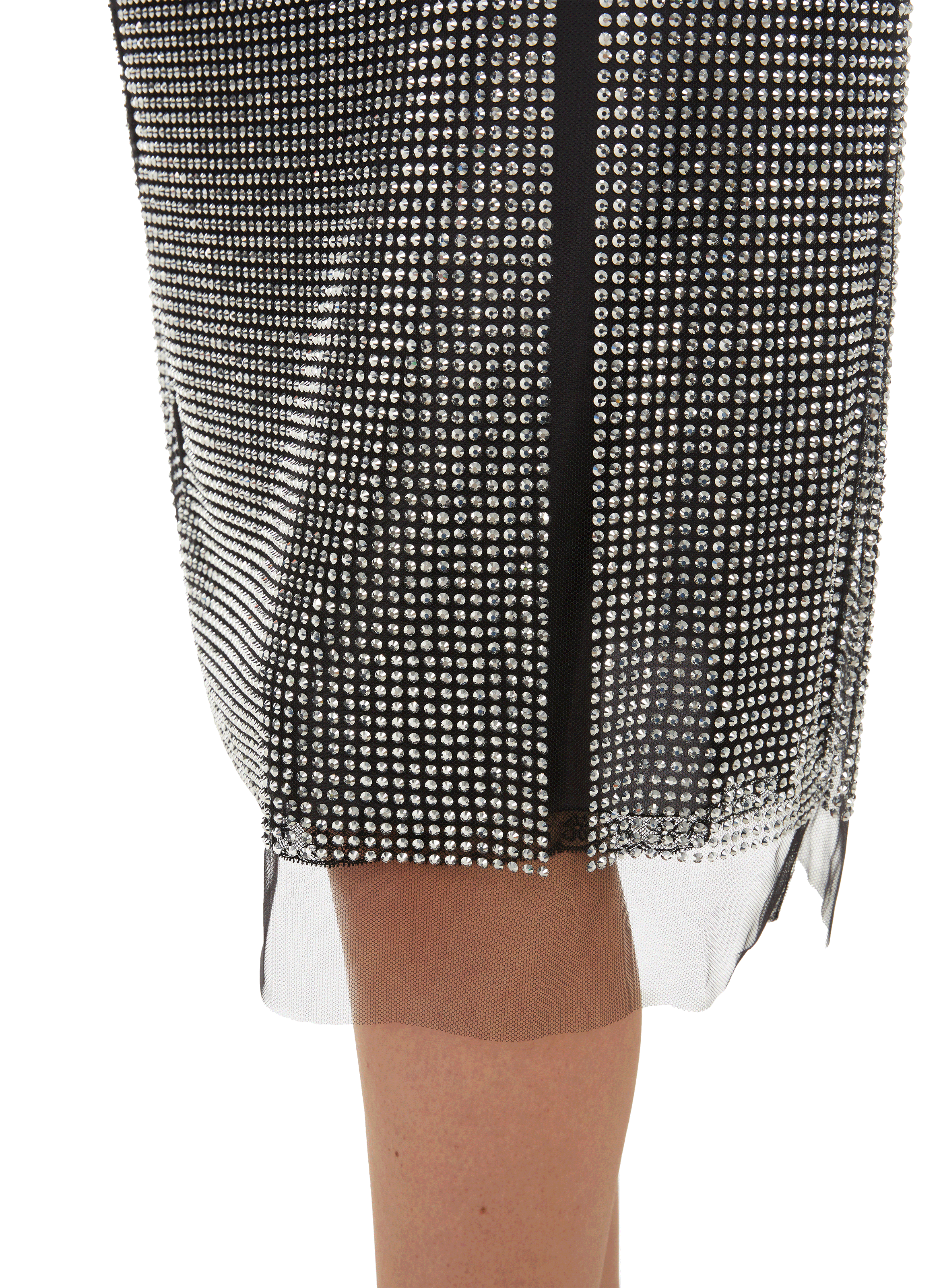 Tulle skirt with rhinestones PRADA Silver