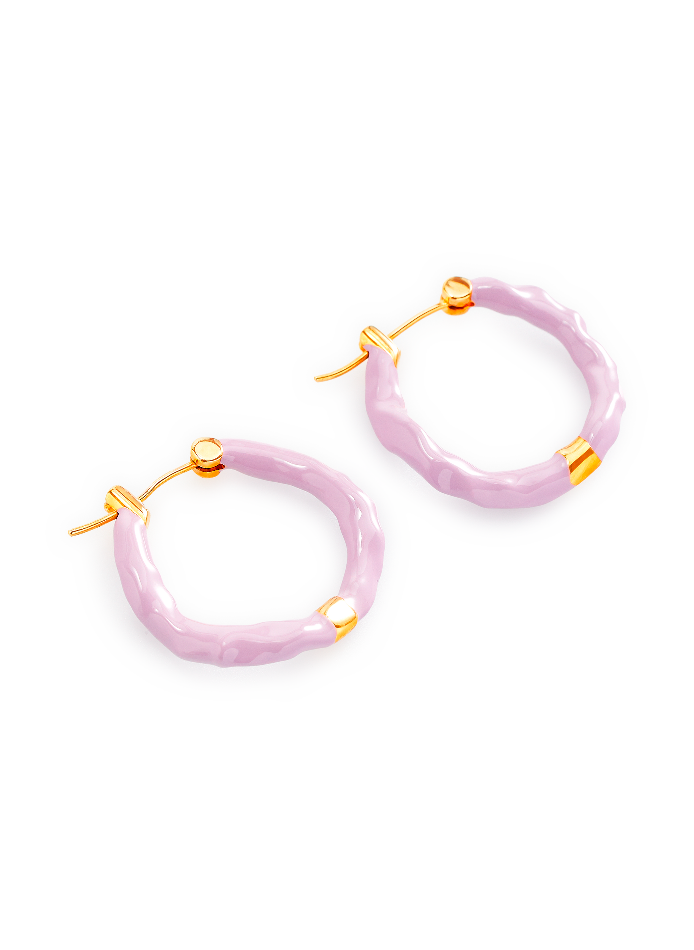 Créoles large Wave en laiton plaqué or