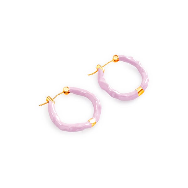 Créoles large Wave en laiton plaqué or