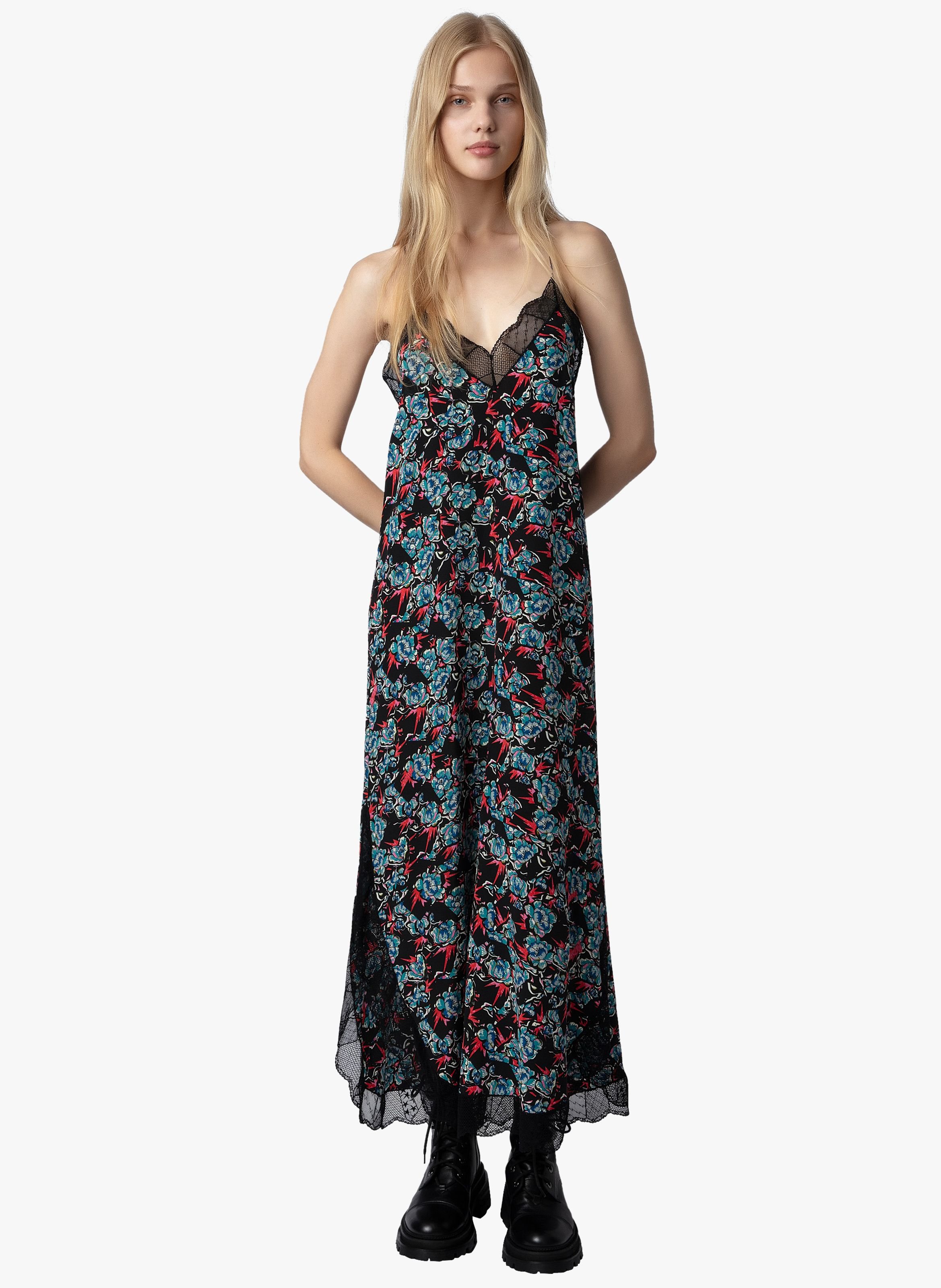 ROBE LONGUE COL V à IMPRIMé FLORAL EN SOIE RISTYL ZADIG&VOLTAIRE pour