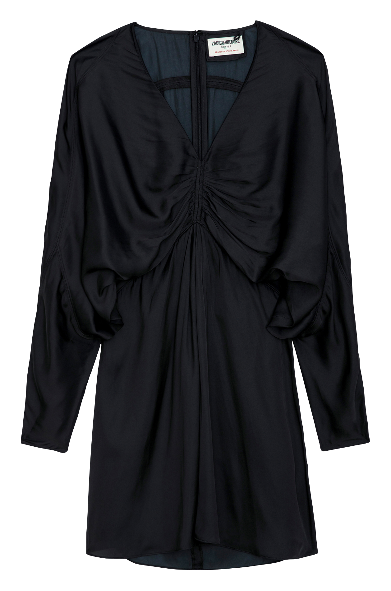 Robe courte satinée effet drapé rooth ZADIG&VOLTAIRE Noir