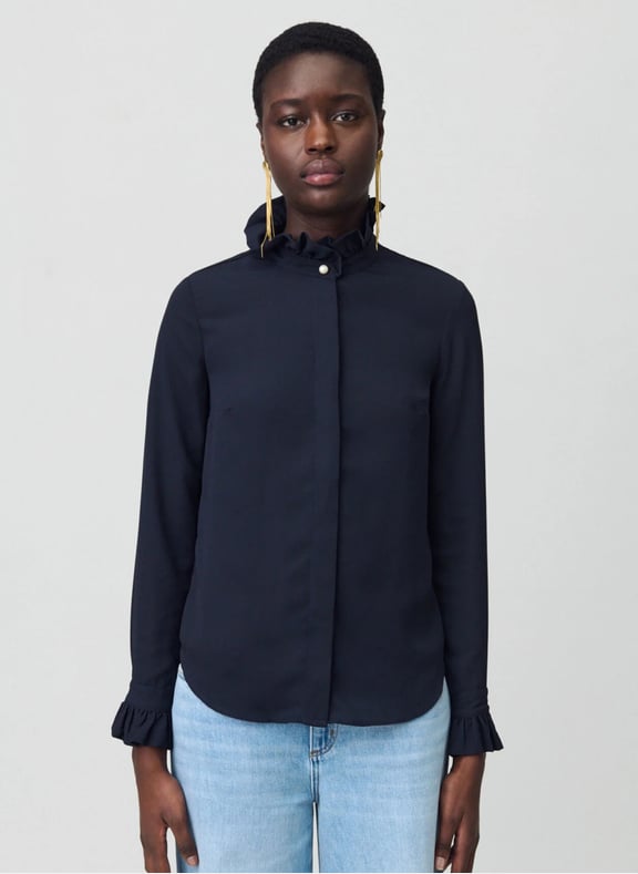 Chemise col victorien Bleu by CLAUDIE PIERLOT CLAUDIE PIERLOT Chemise col victorien Bleu