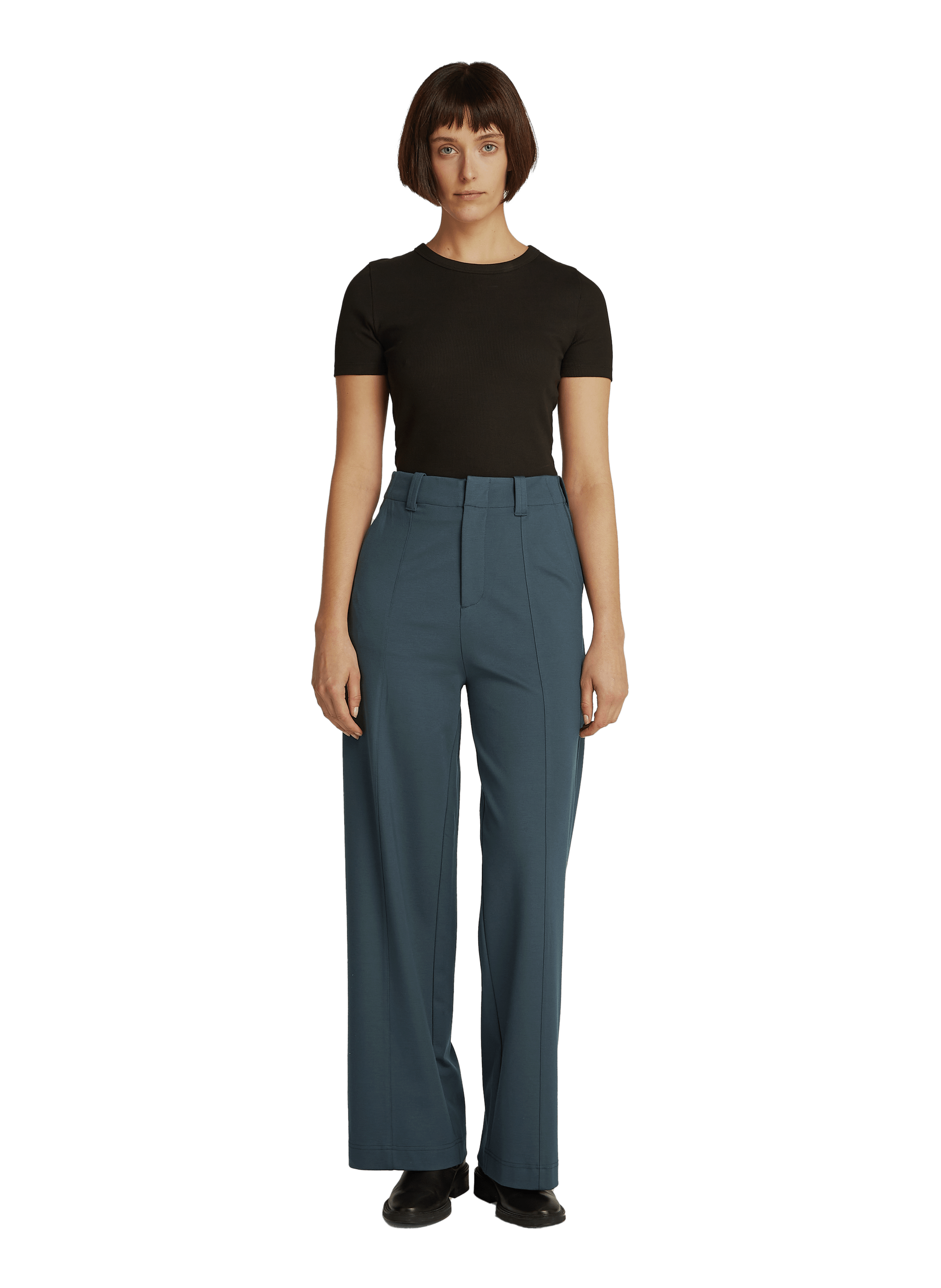 Pantalon taille haute droit CALVIN KLEIN Bleu