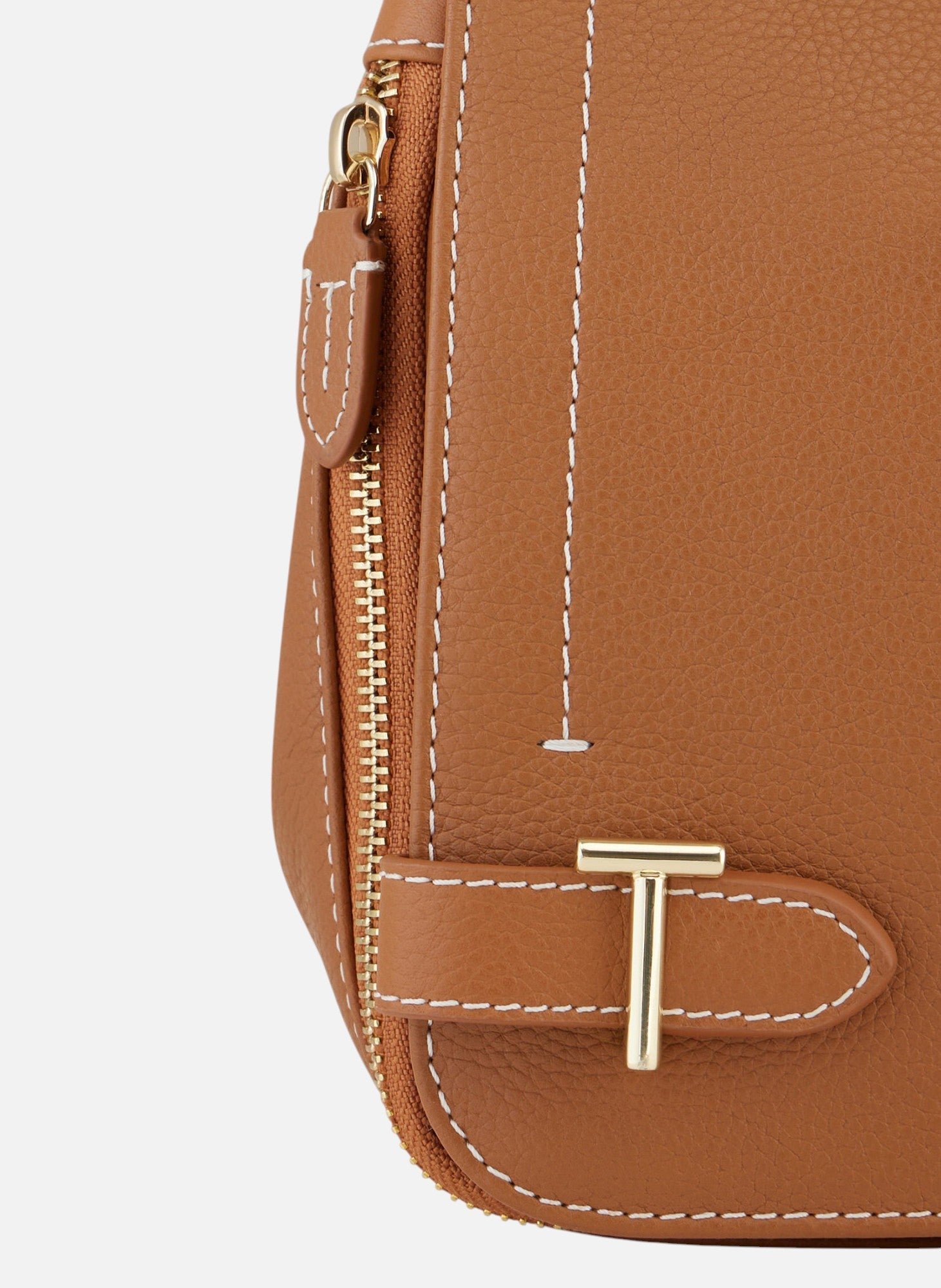 Petit sac bandoulière simone en cuir grainé LE TANNEUR Marron