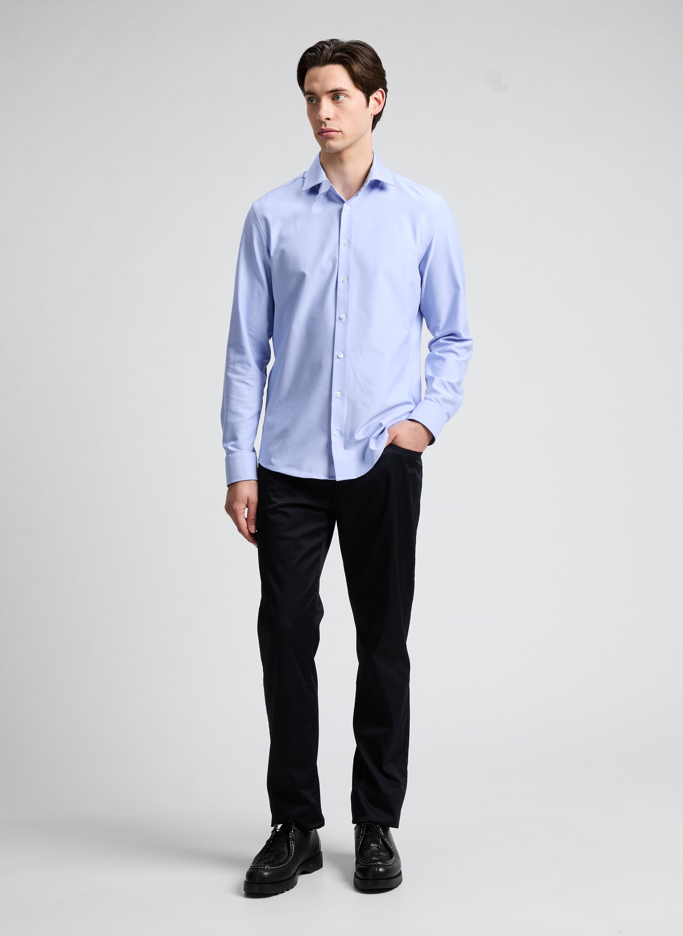 Cotton poplin shirt Blue