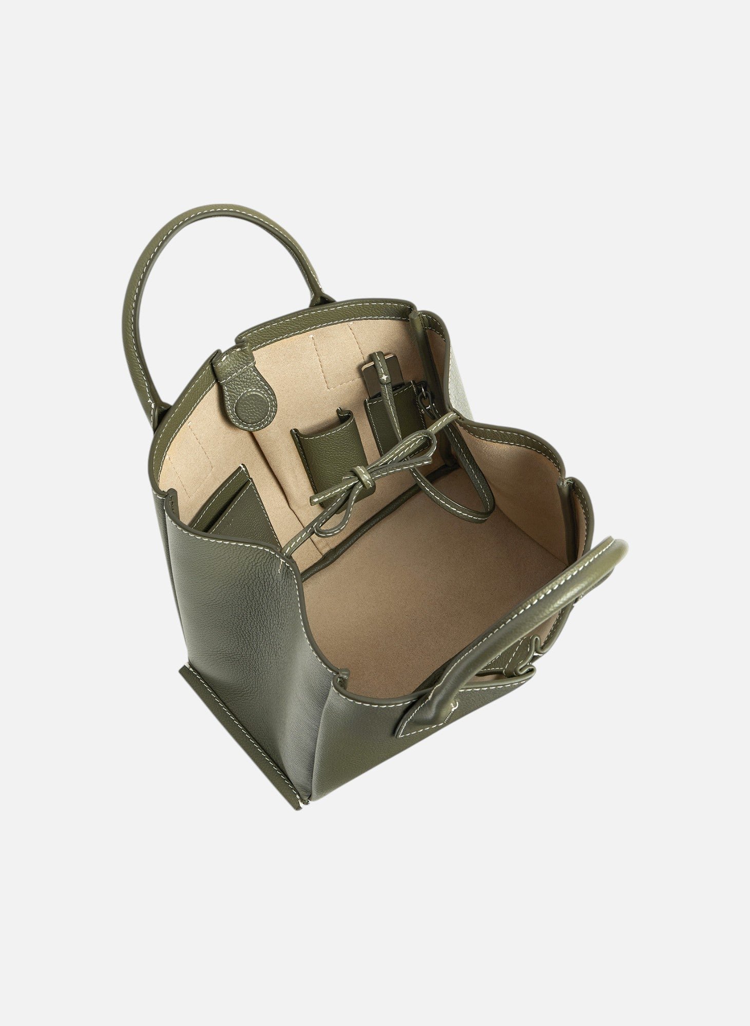 Petit sac à main elena en cuir grainé LE TANNEUR Vert