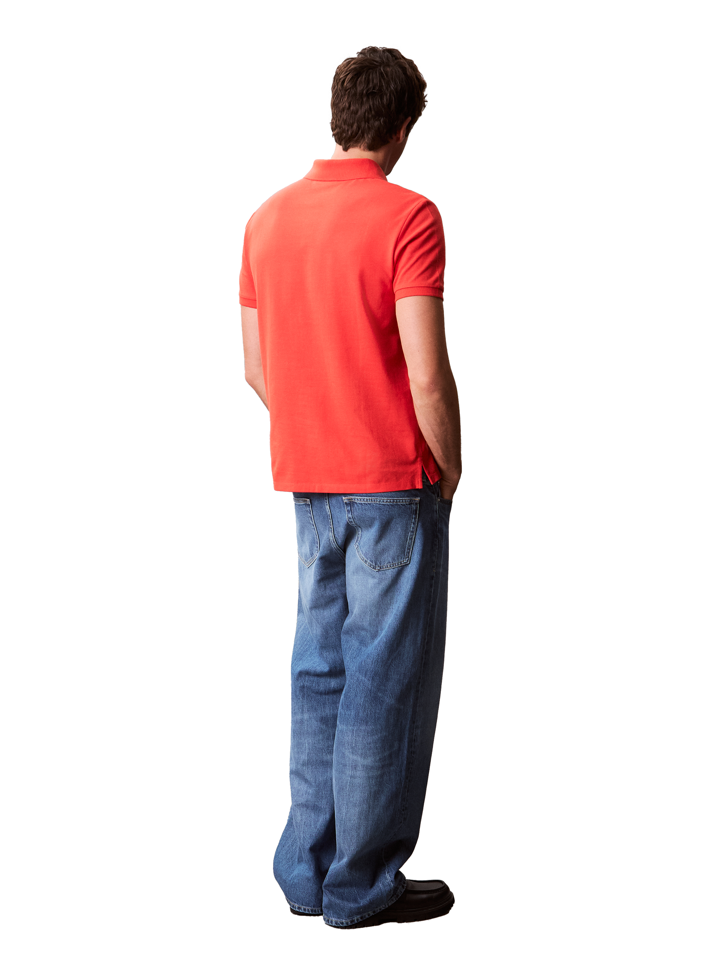 Polo manches courtes en coton CALVIN KLEIN Rouge