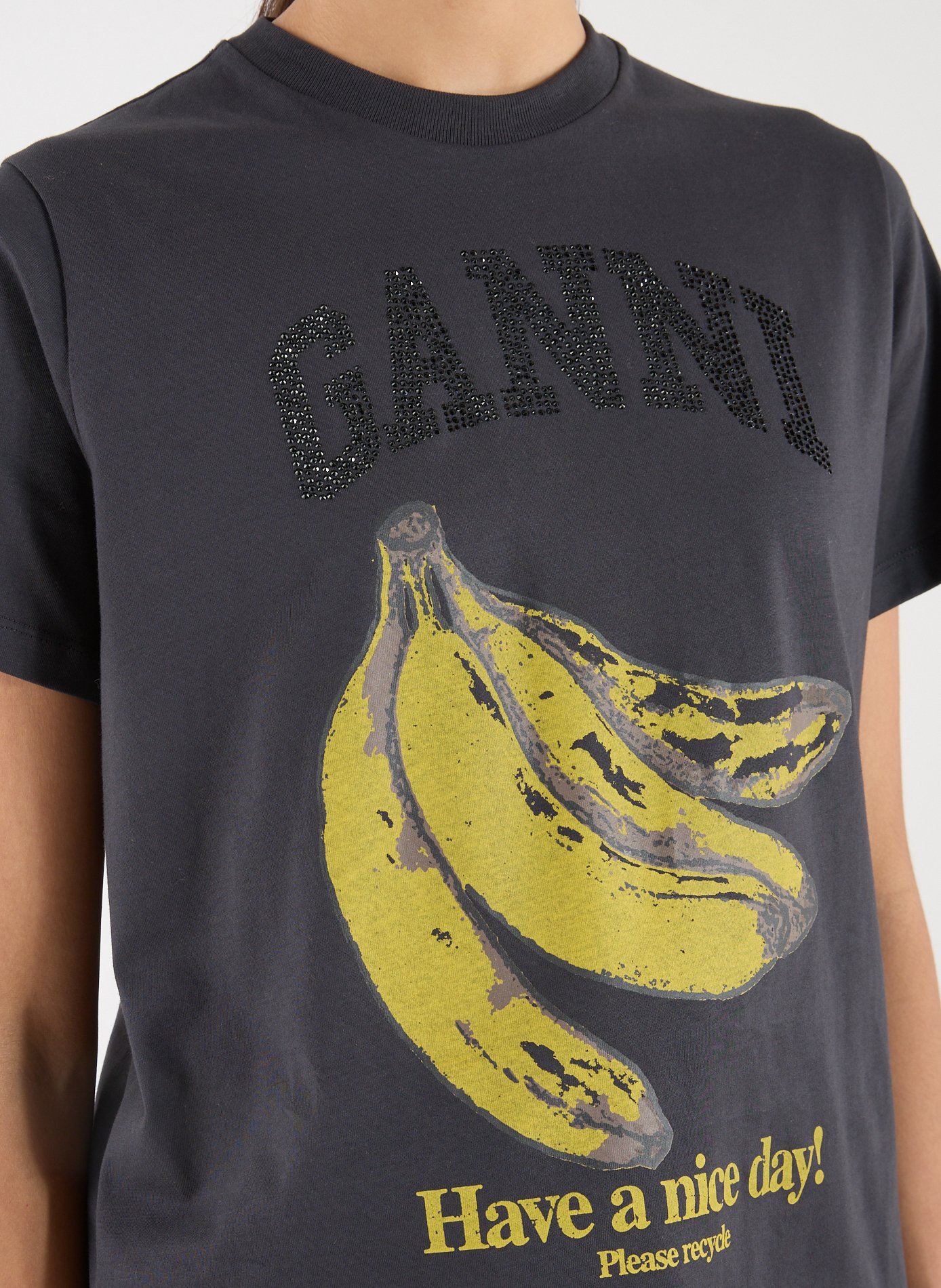 Printed T-shirt GANNI Black