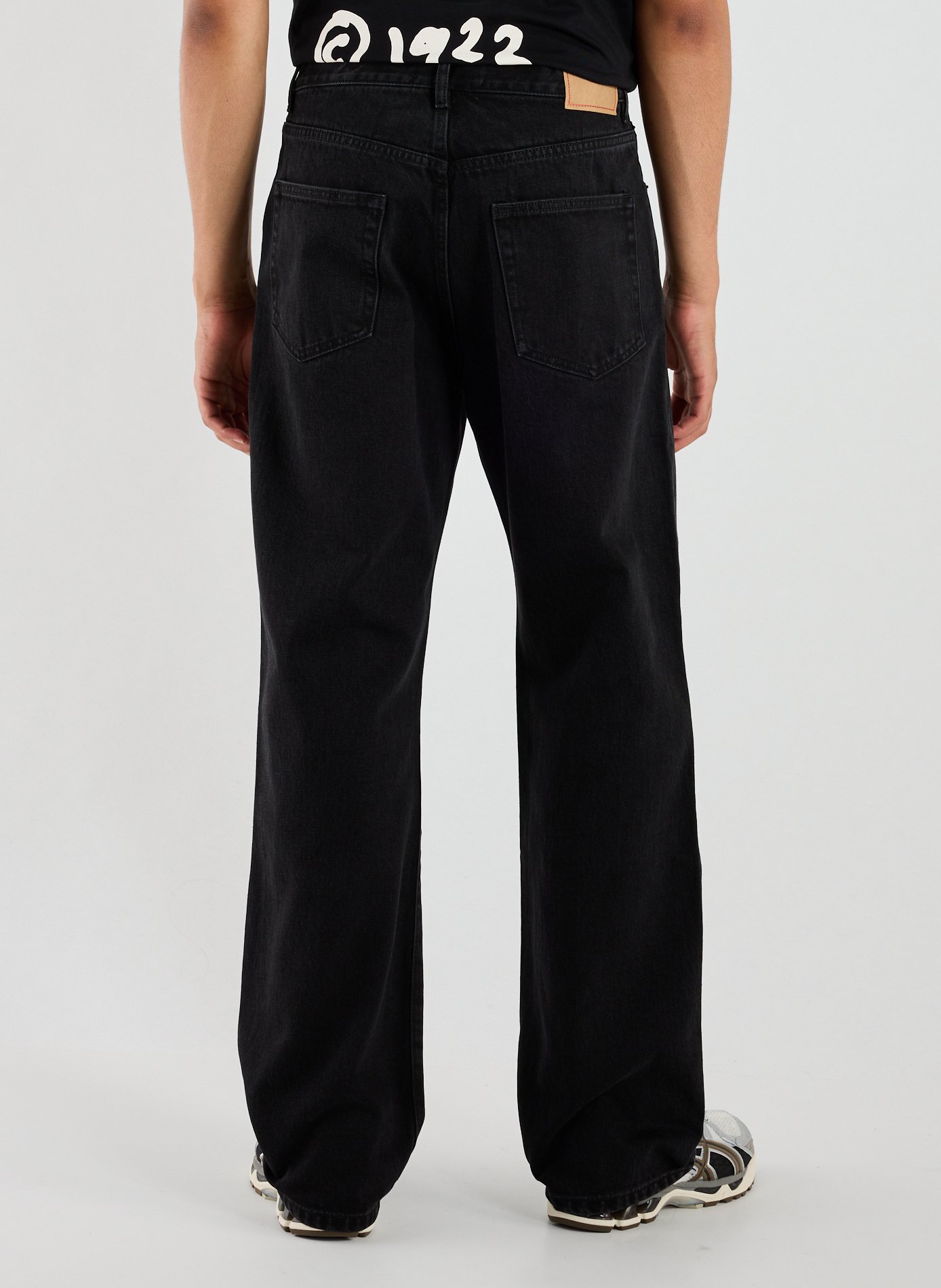 Relaxed straight-leg cotton jeans JEANERICA DENIM Black