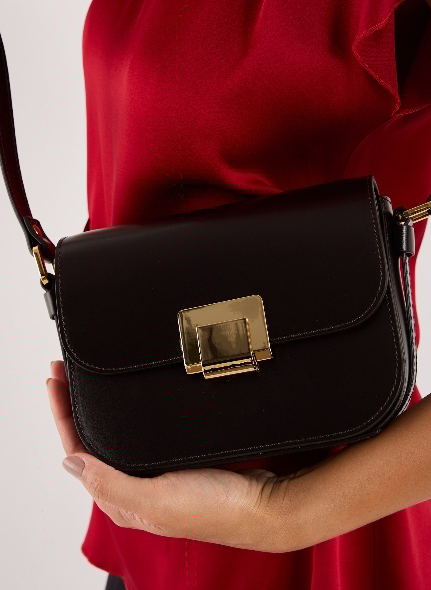 Sac bandoulière en cuir SAISON 1865 Marron