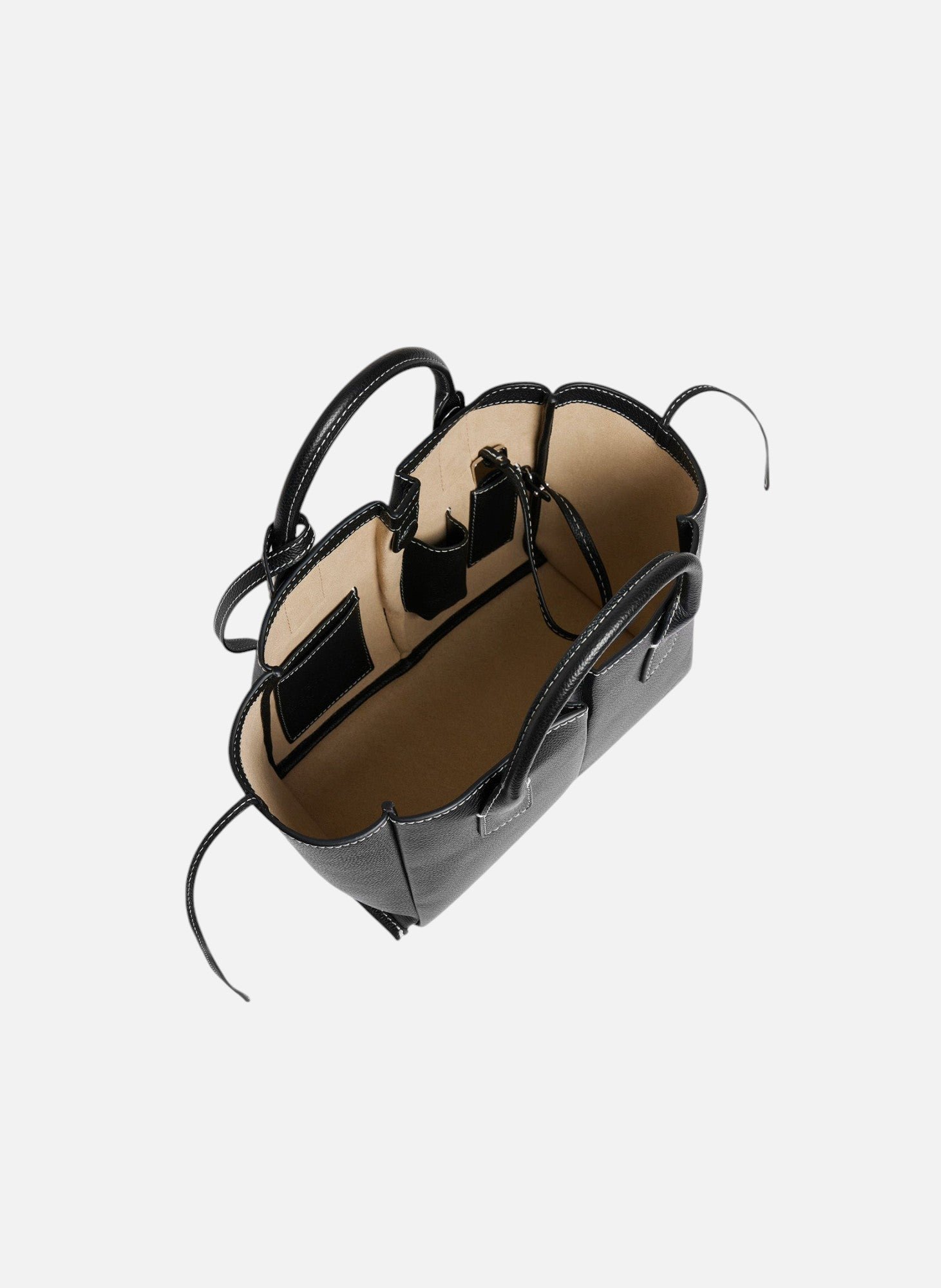 Petit sac à main elena en cuir grainé LE TANNEUR Noir