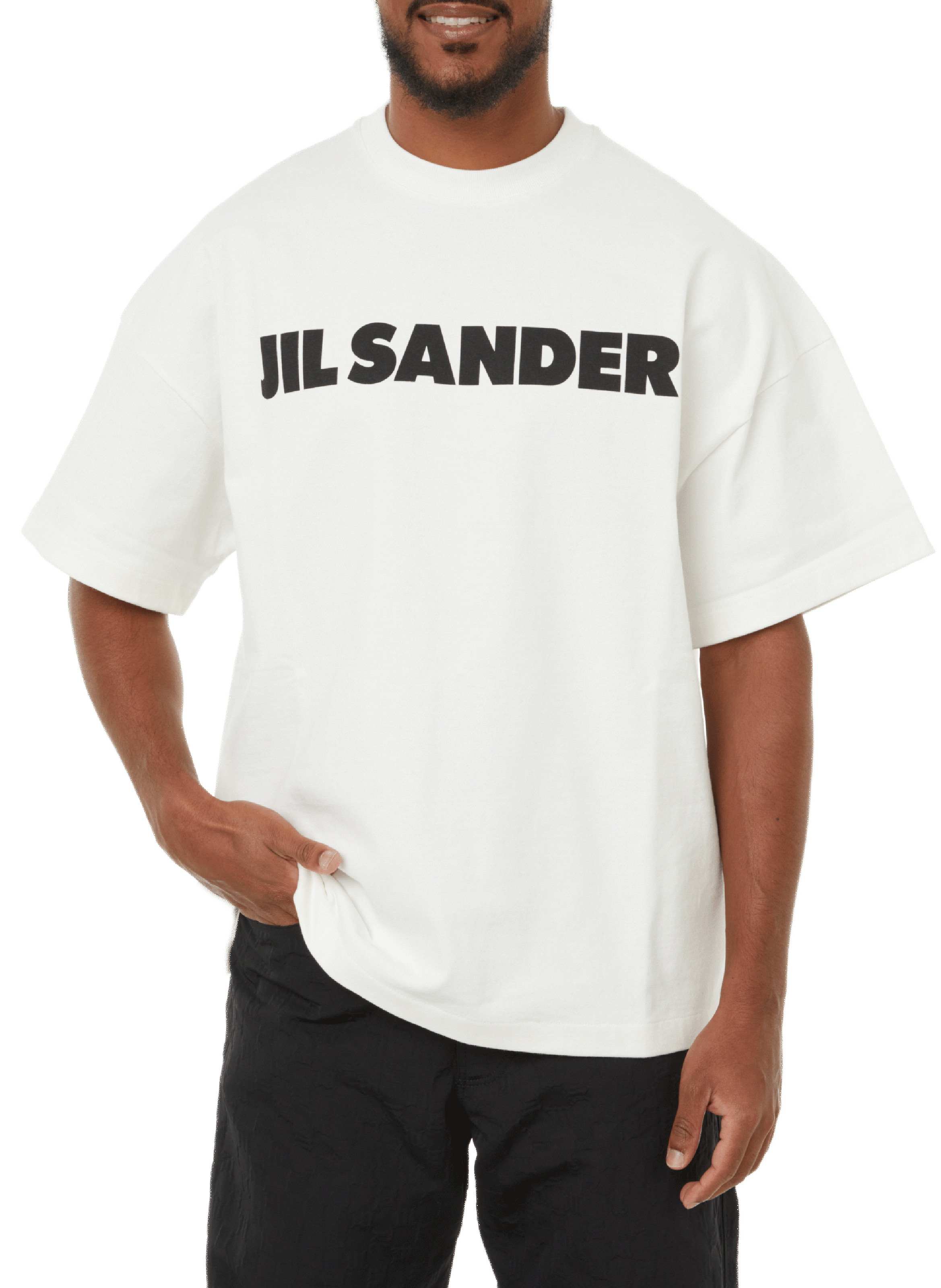 JIL SANDER Oversized cotton logo T-shirt  White
