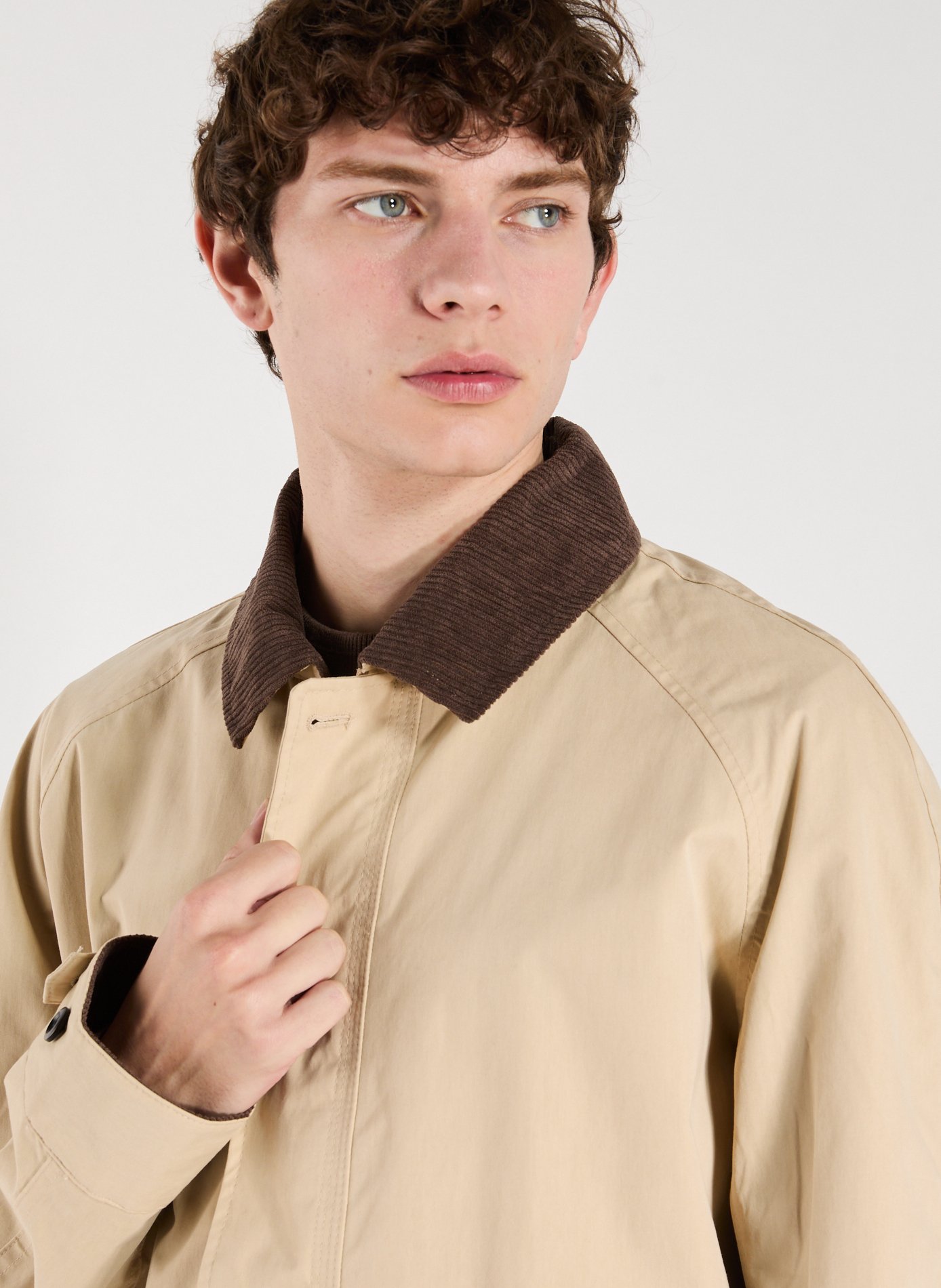 Jacket with classic collar in blended cotton TIMBERLAND Beige