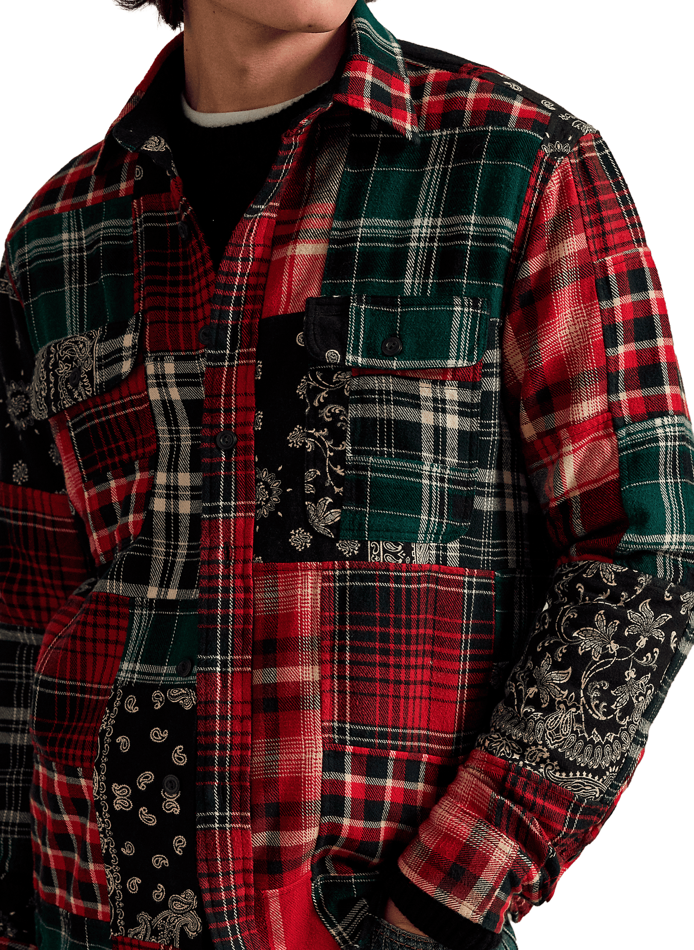 Chemise col classique manches contrastantes en coton POLO RALPH LAUREN Multicolour