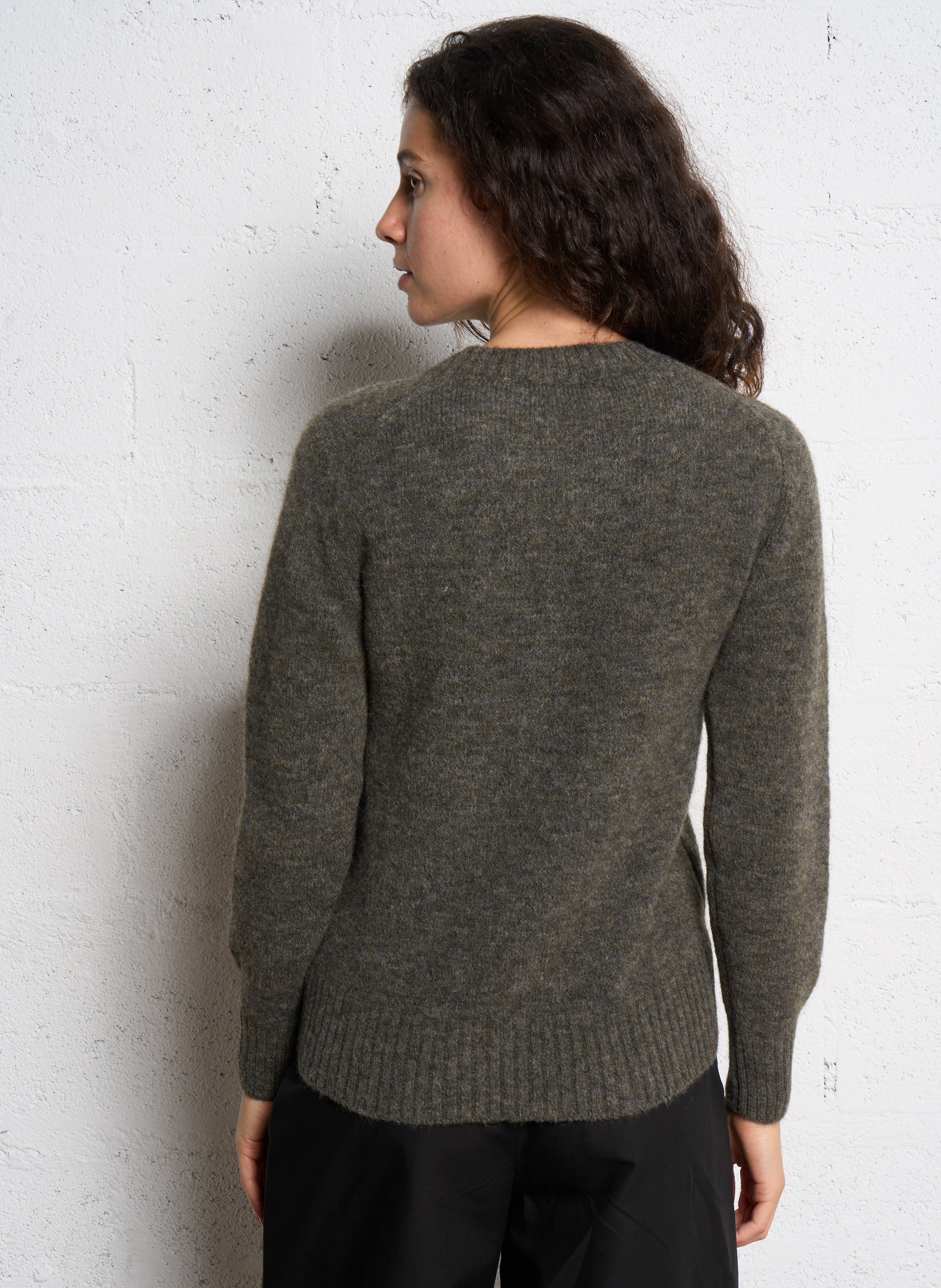 Pull col rond droit en maille tricotée envie SOEUR Gris