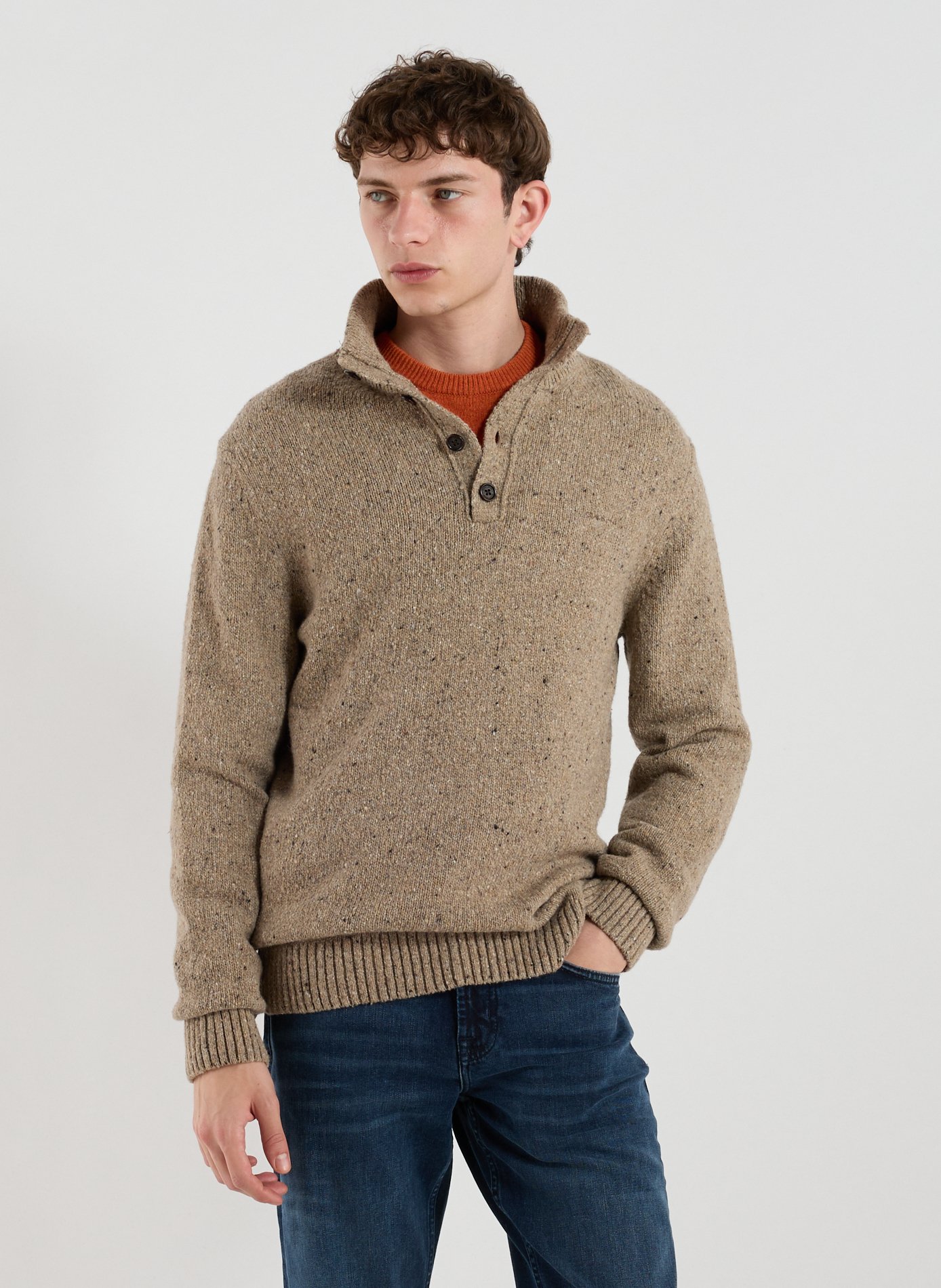 GANT Pull en laine mélangée Beige