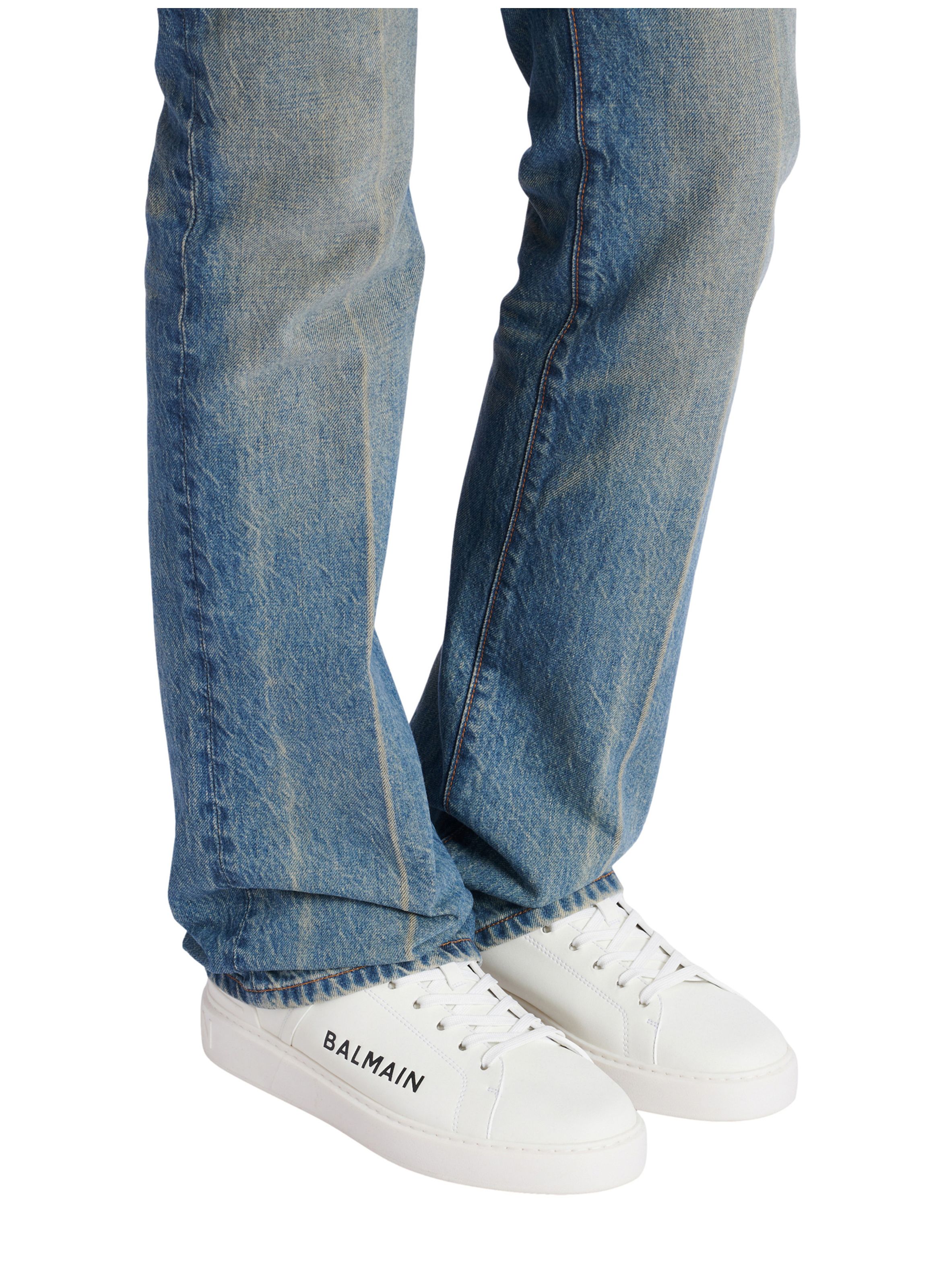 Baskets b-court en cuir de veau BALMAIN Blanc