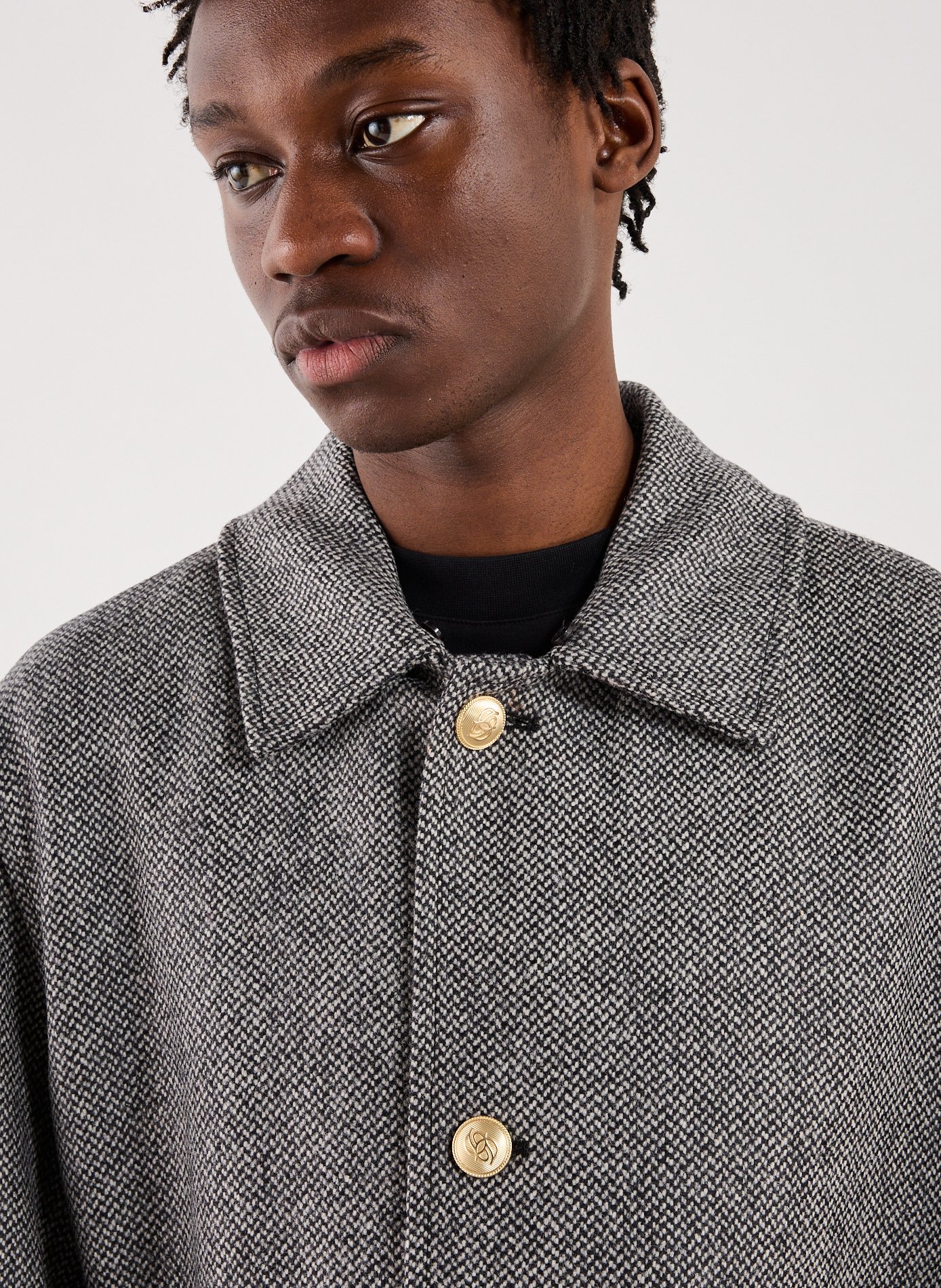Virgin wool tweed coat DROLE DE MONSIEUR Grey