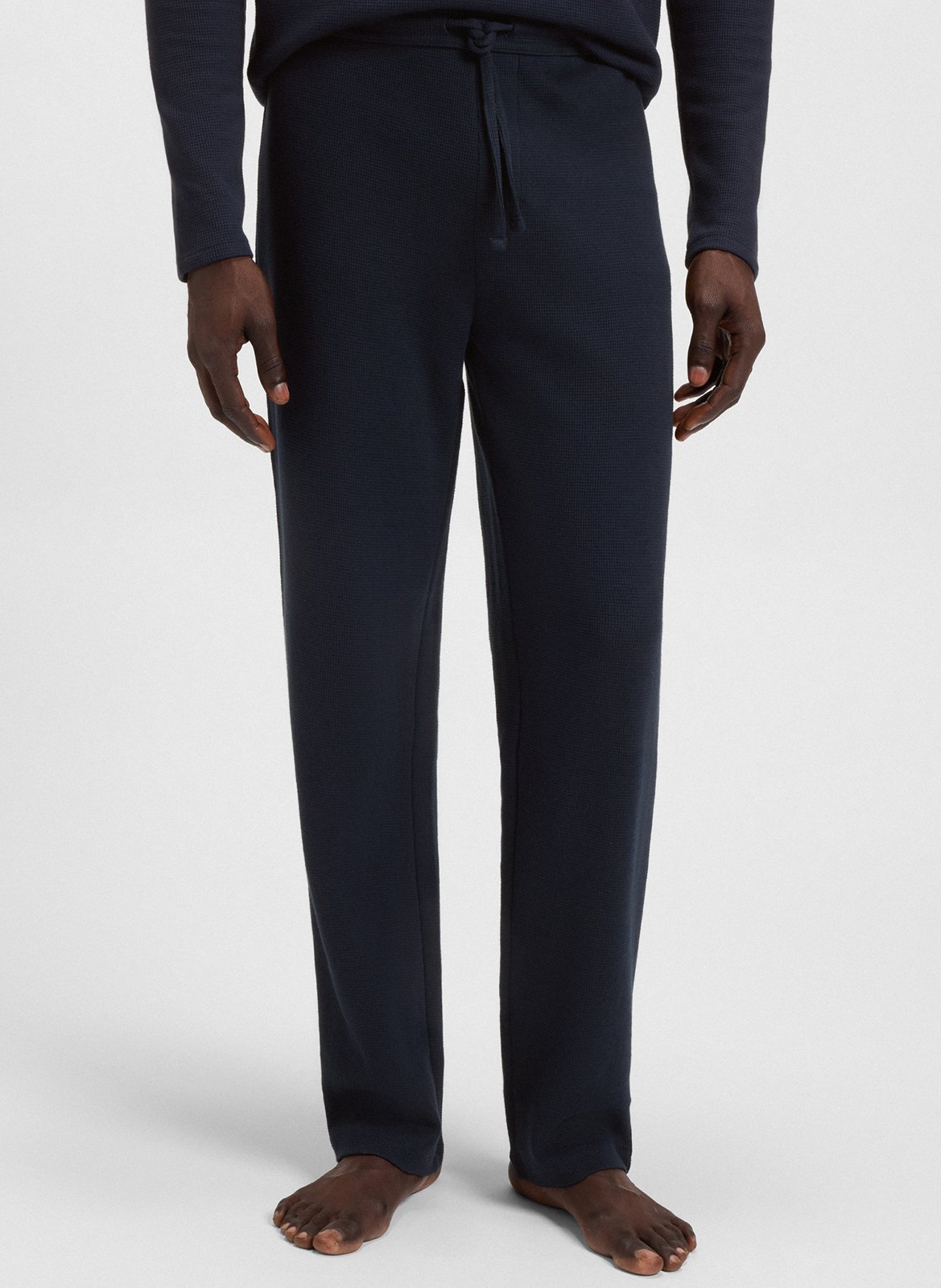Pantalon droit uni avec logo BOSS Bleu