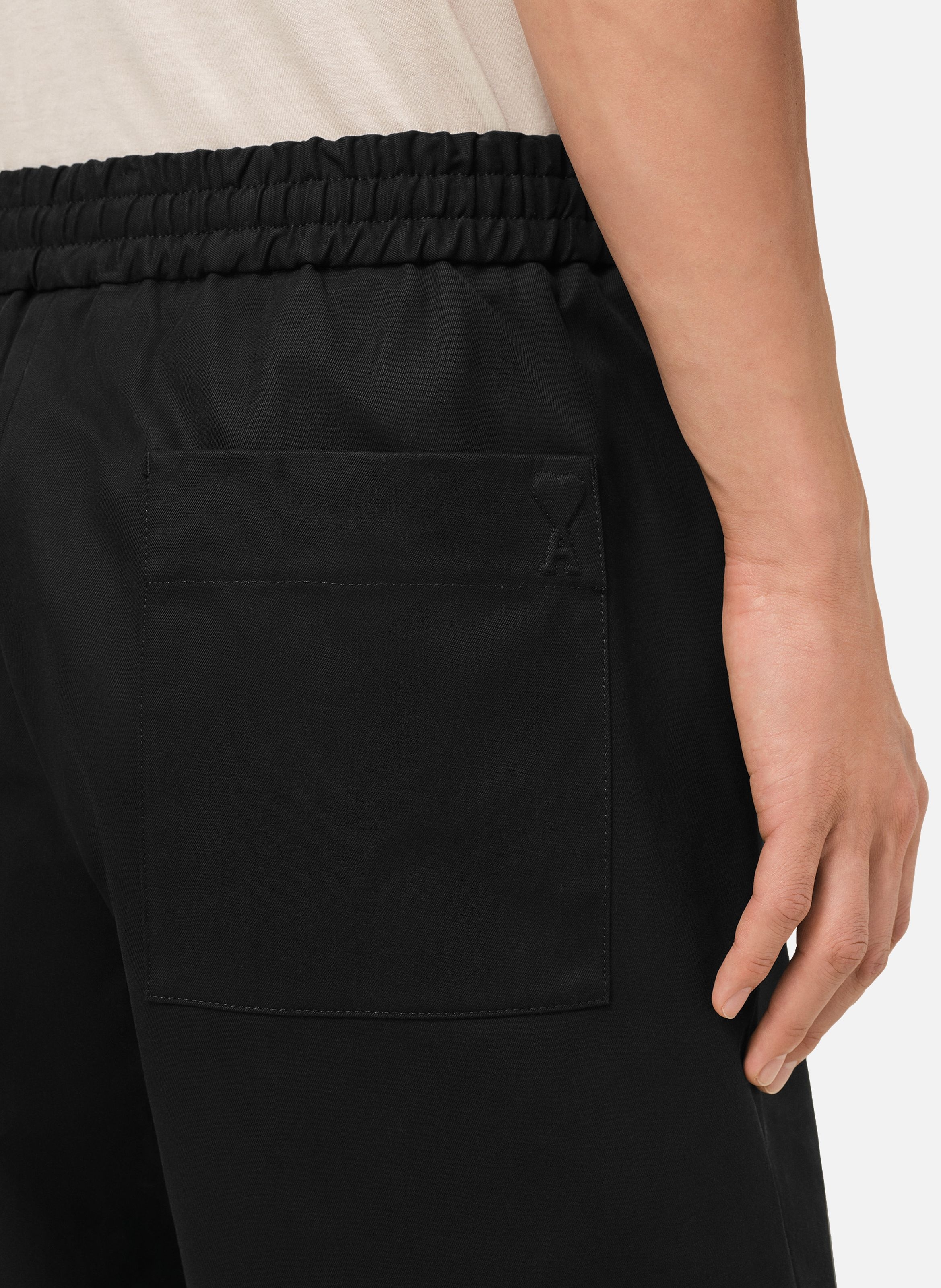 Short taille elastiquée ami de coeur en coton AMI PARIS Noir