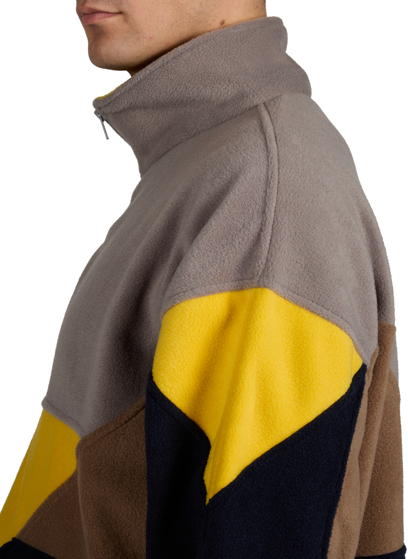 Straight fleece jacket with high collar BENJAMIN BENMOYAL Blue