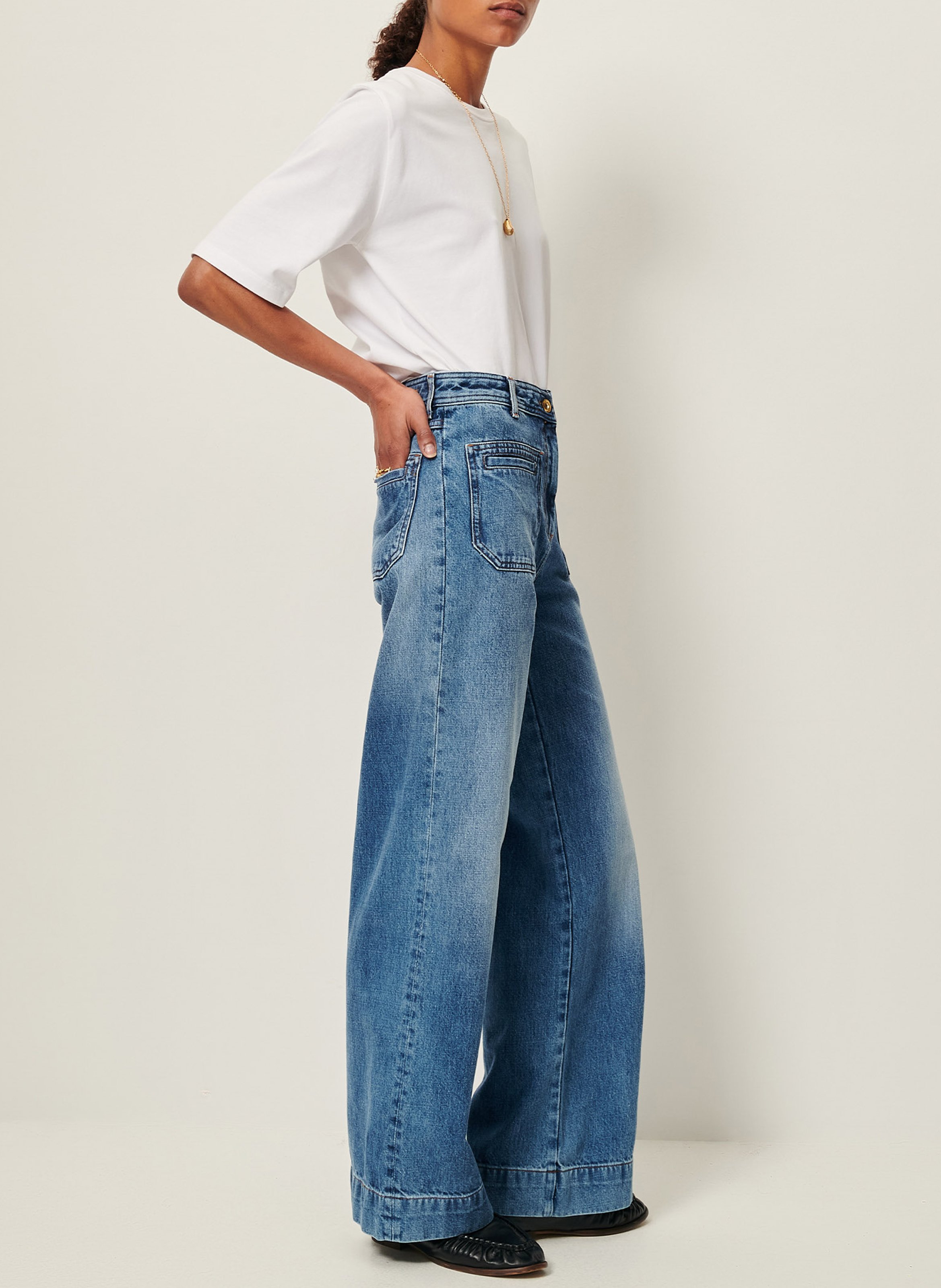 Jean flare taille haute johnny o SESSUN Bleu