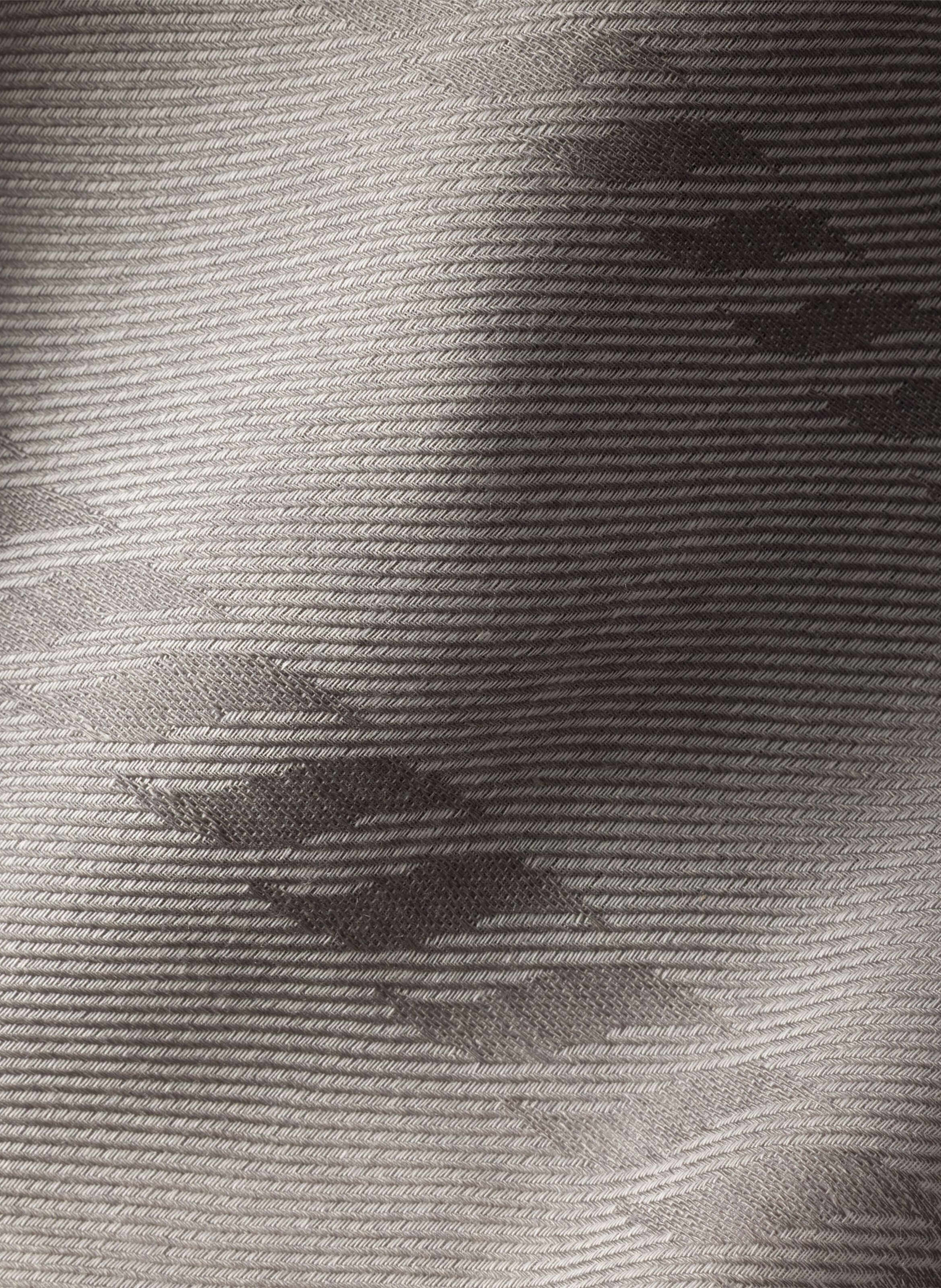 Écharpe carrée longue en laine et soie PRADA Gris