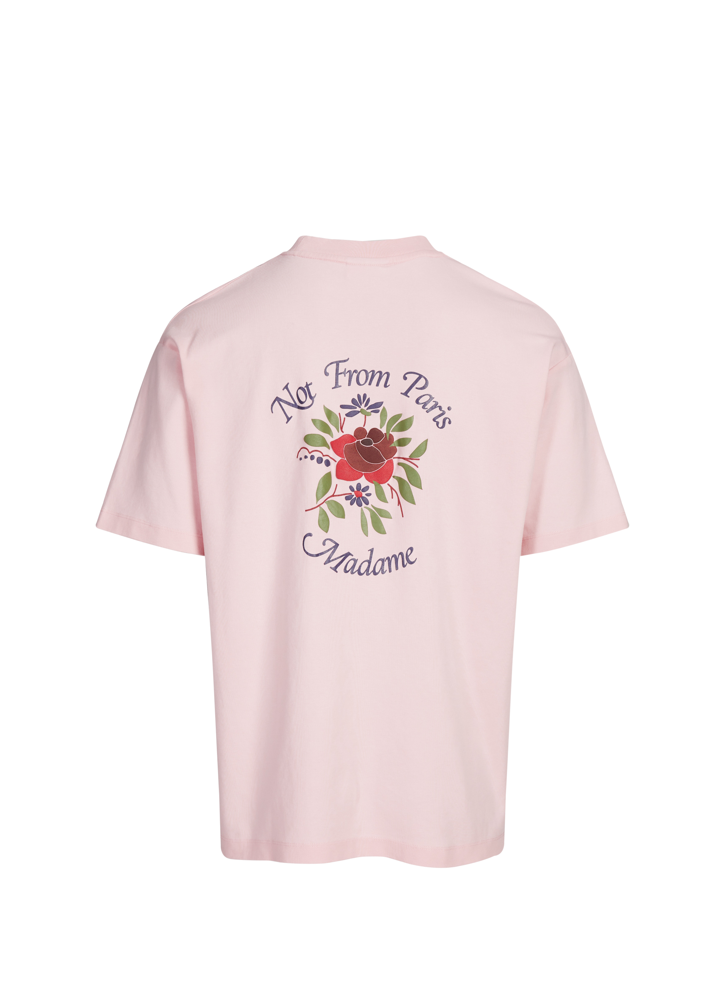 T-shirt sérigraphié à col rond en coton DROLE DE MONSIEUR Rose