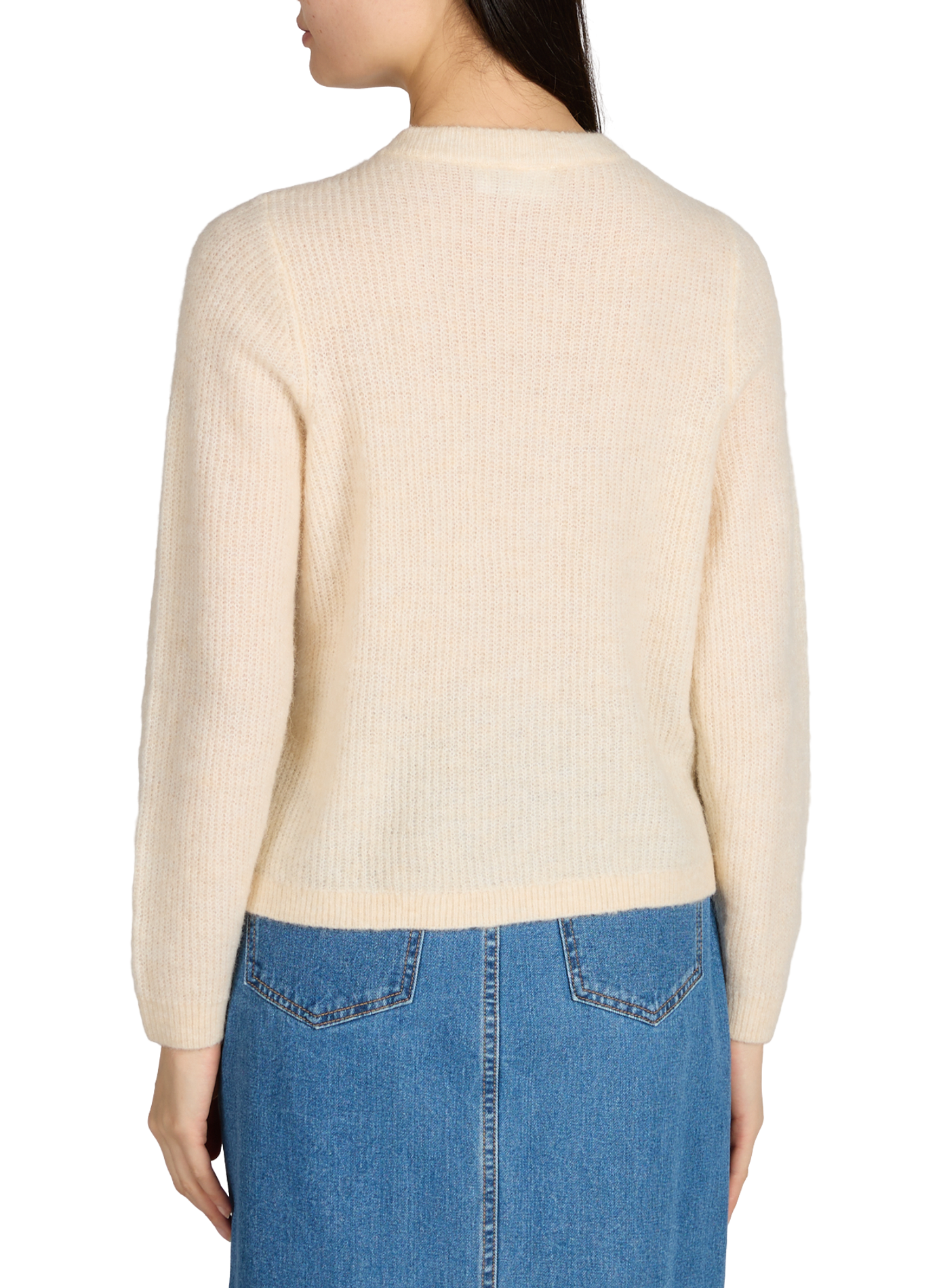 Vilory ribbed round neck cardigan VILA Grey