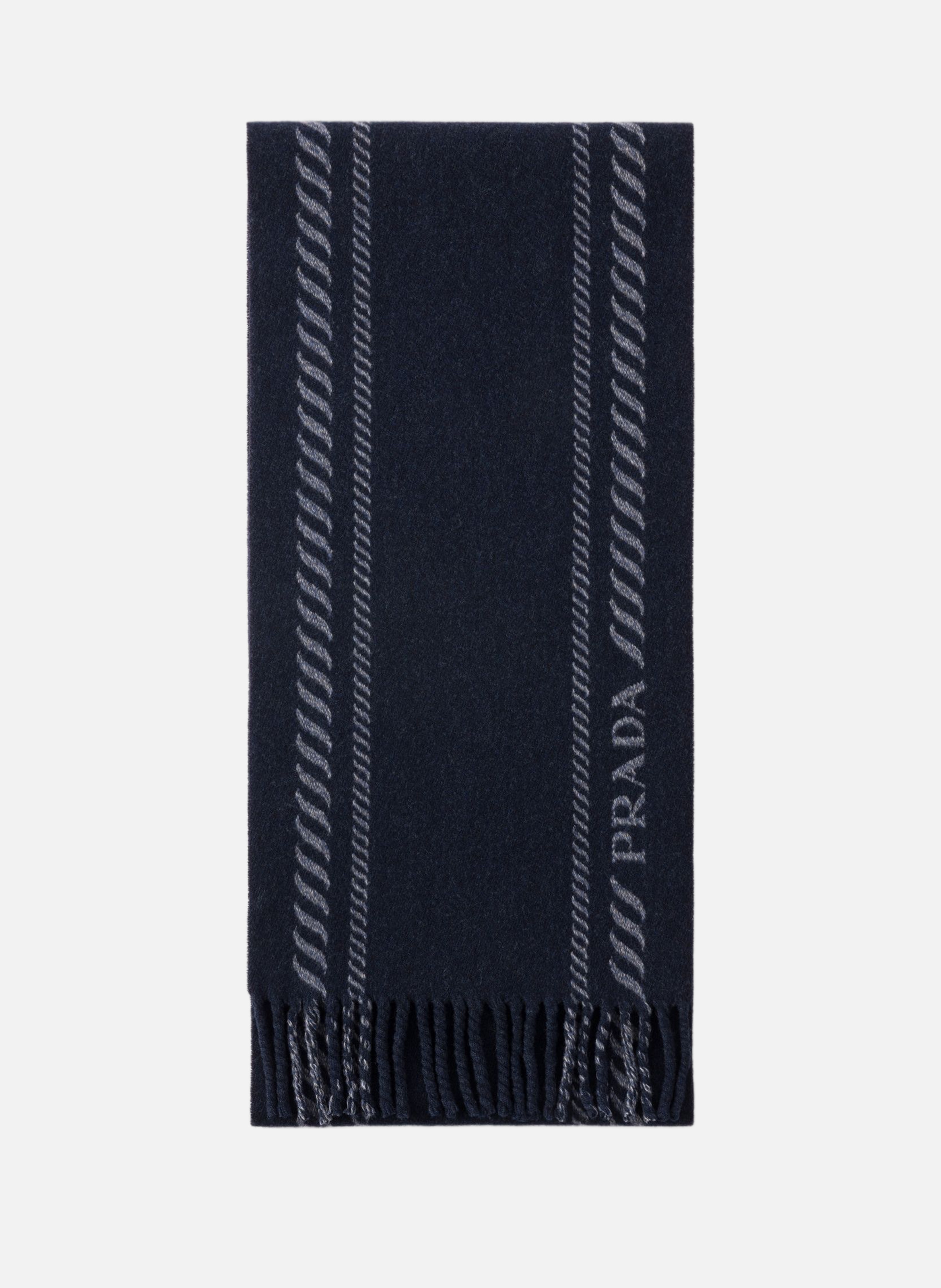 Écharpe en laine et cachemire PRADA Bleu