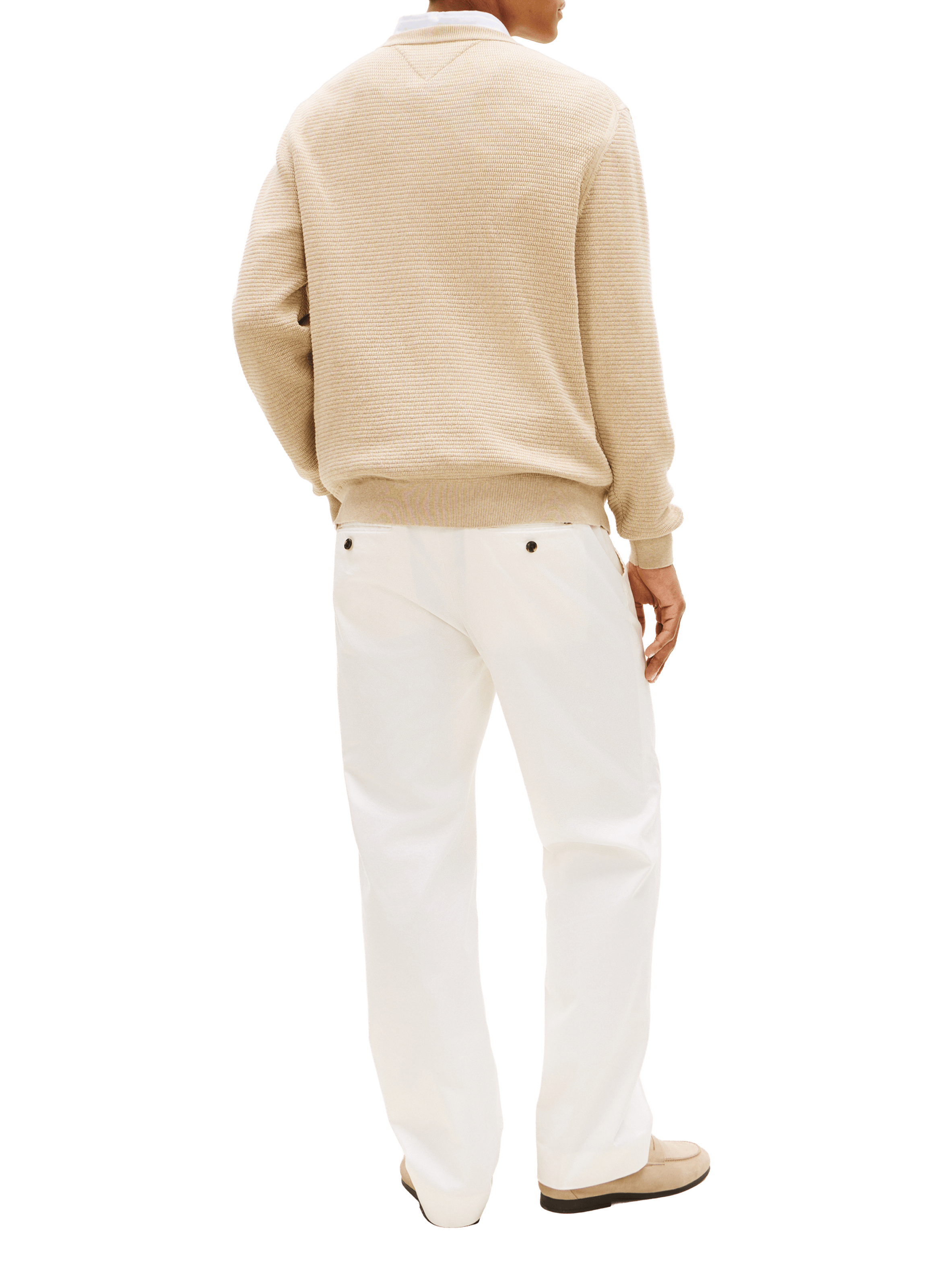 Ribbed cotton jumper TOMMY HILFIGER Beige