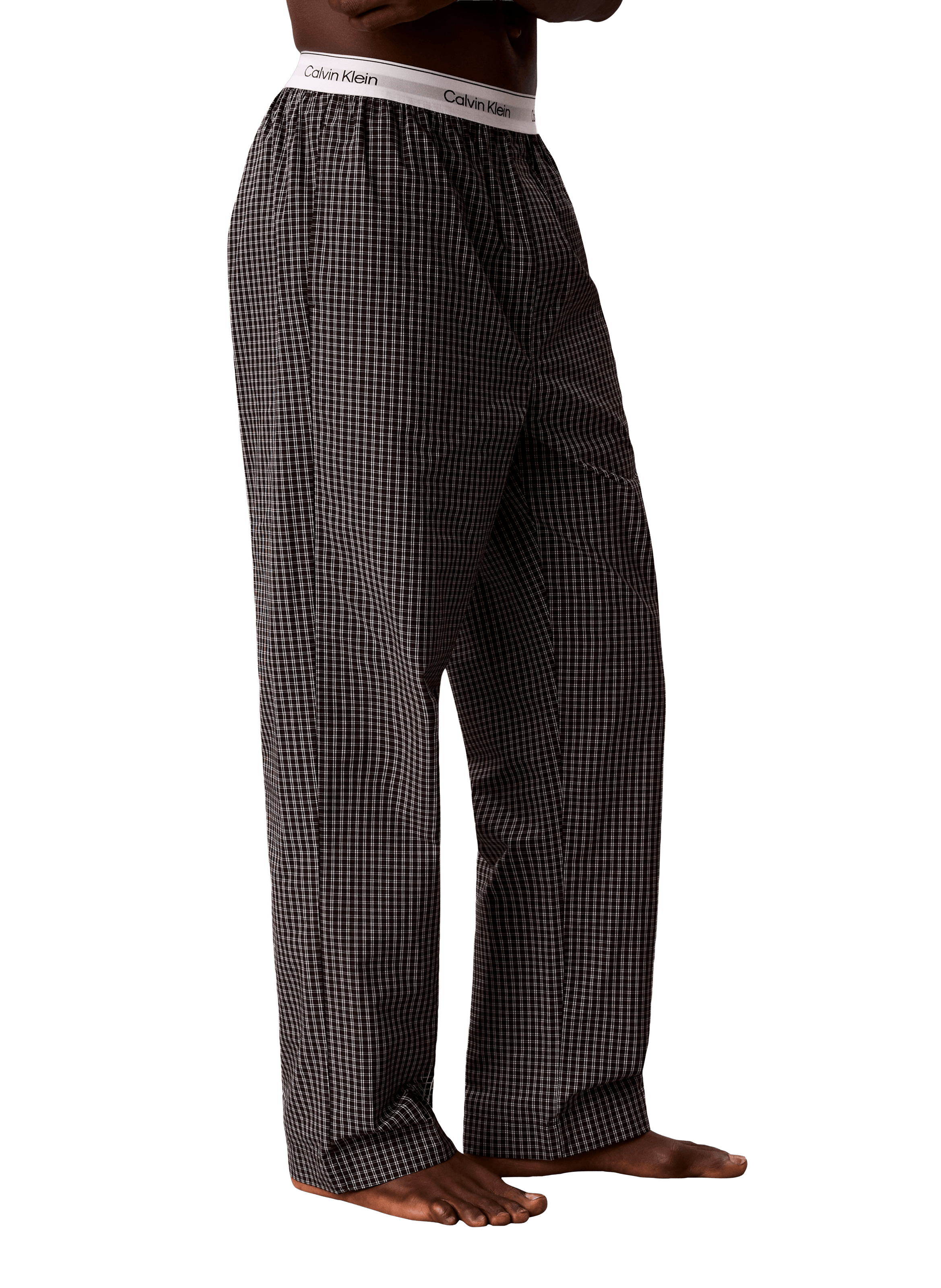 Pyjama long imprimé en coton CALVIN KLEIN Blanc