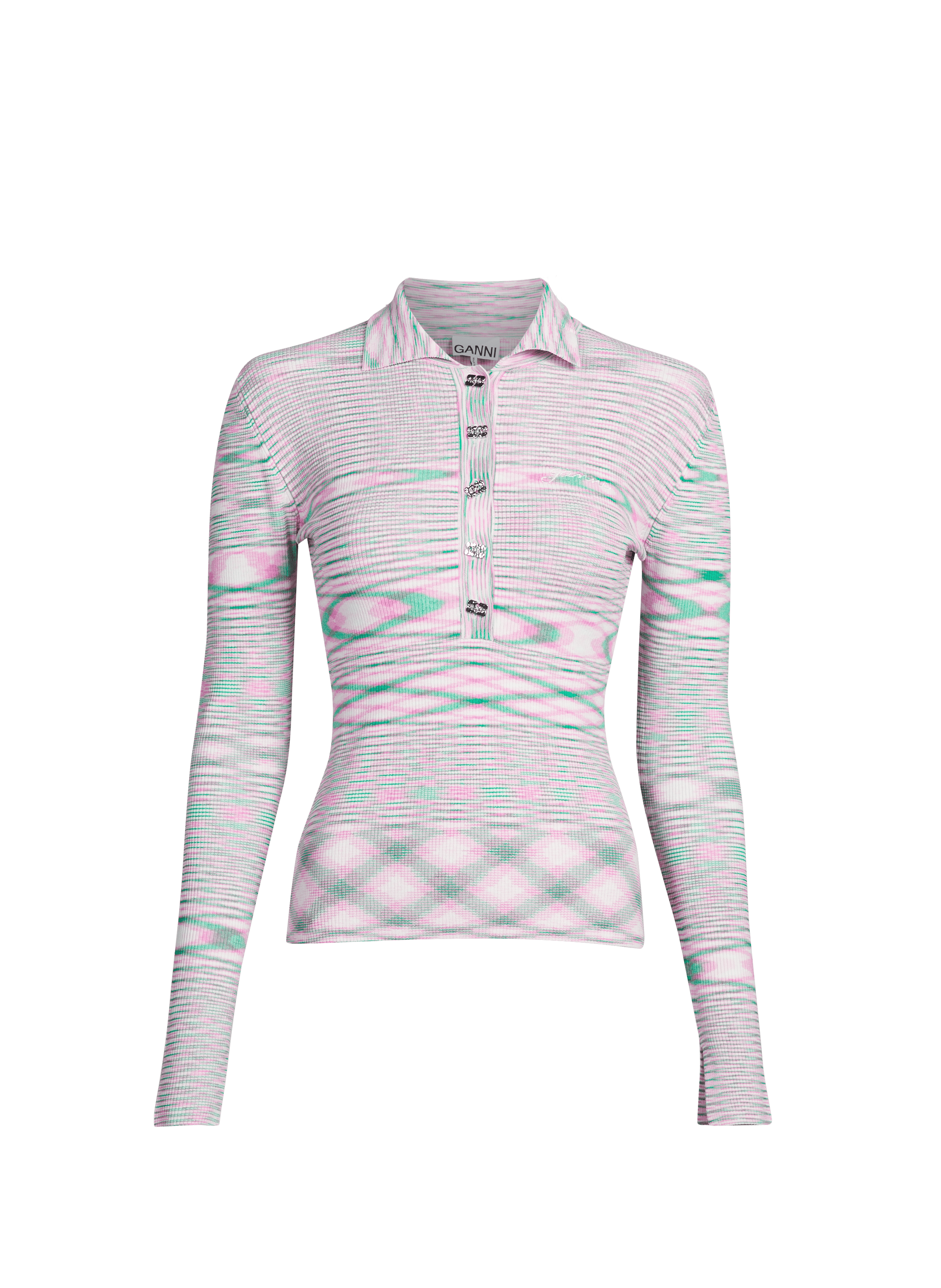 Striped top GANNI Pink