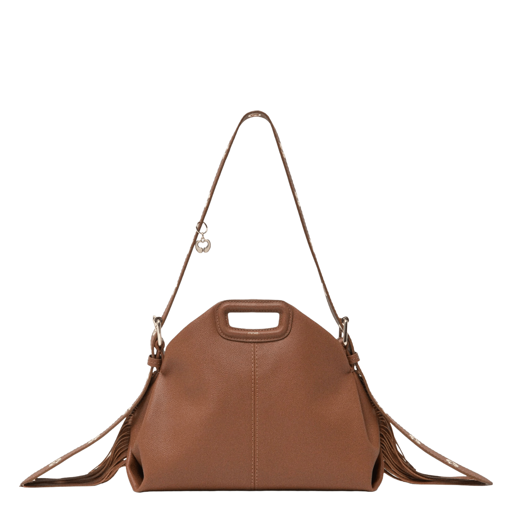 Sac bandoulière en cuir miss m MAJE Marron