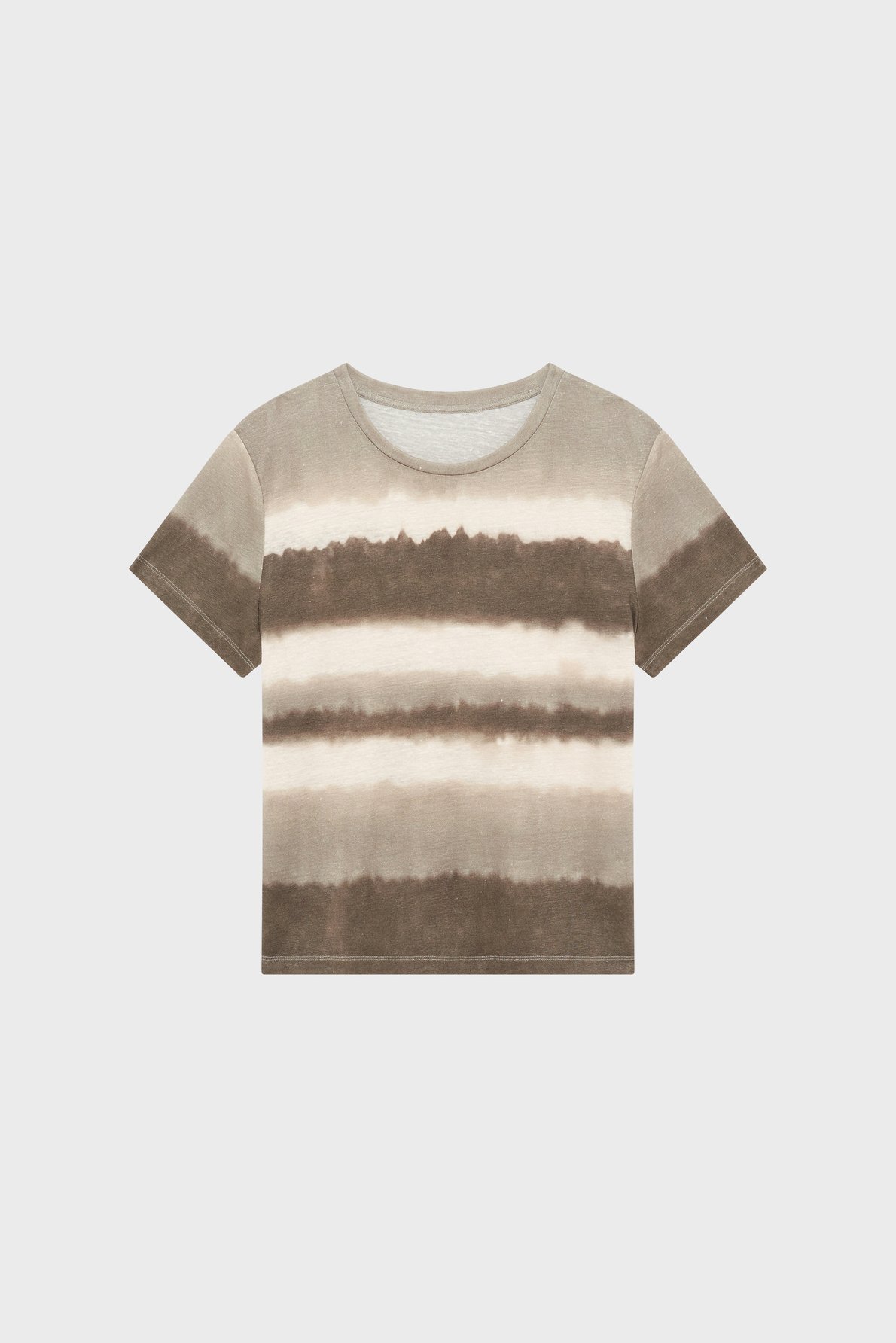 T-shirt tie and die en lin - tallya PABLO Marron