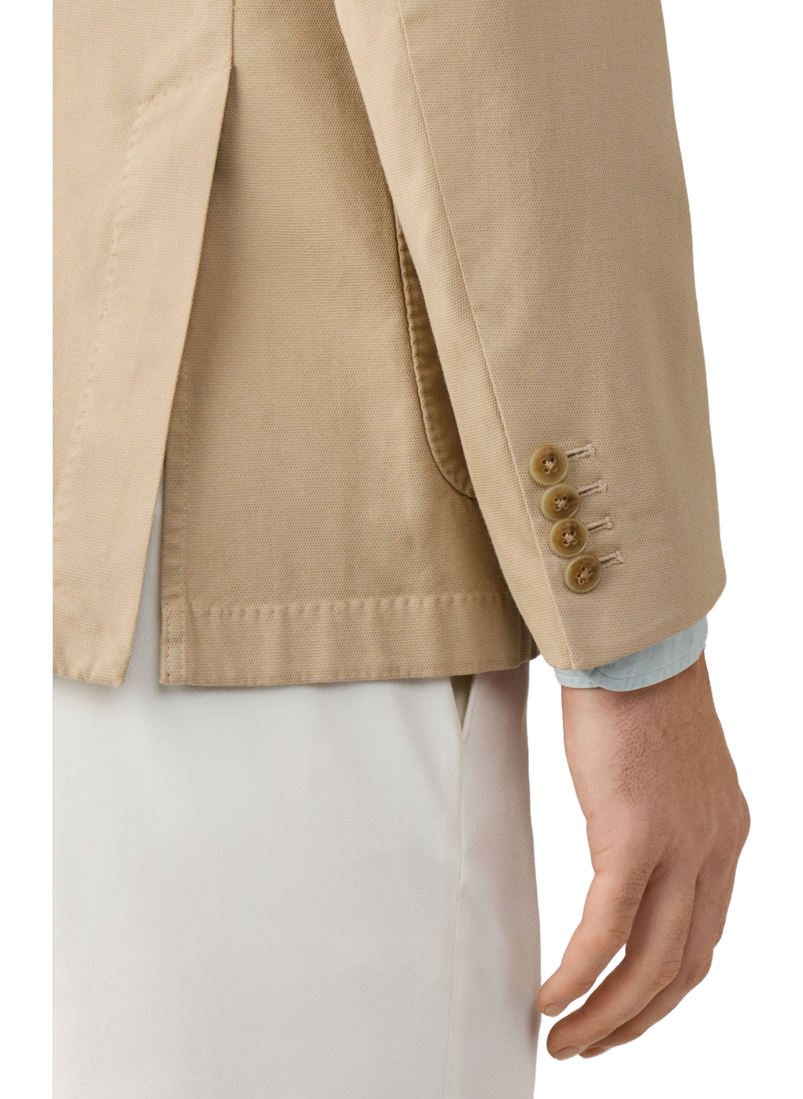 Blended cotton suit jacket HACKETT Beige
