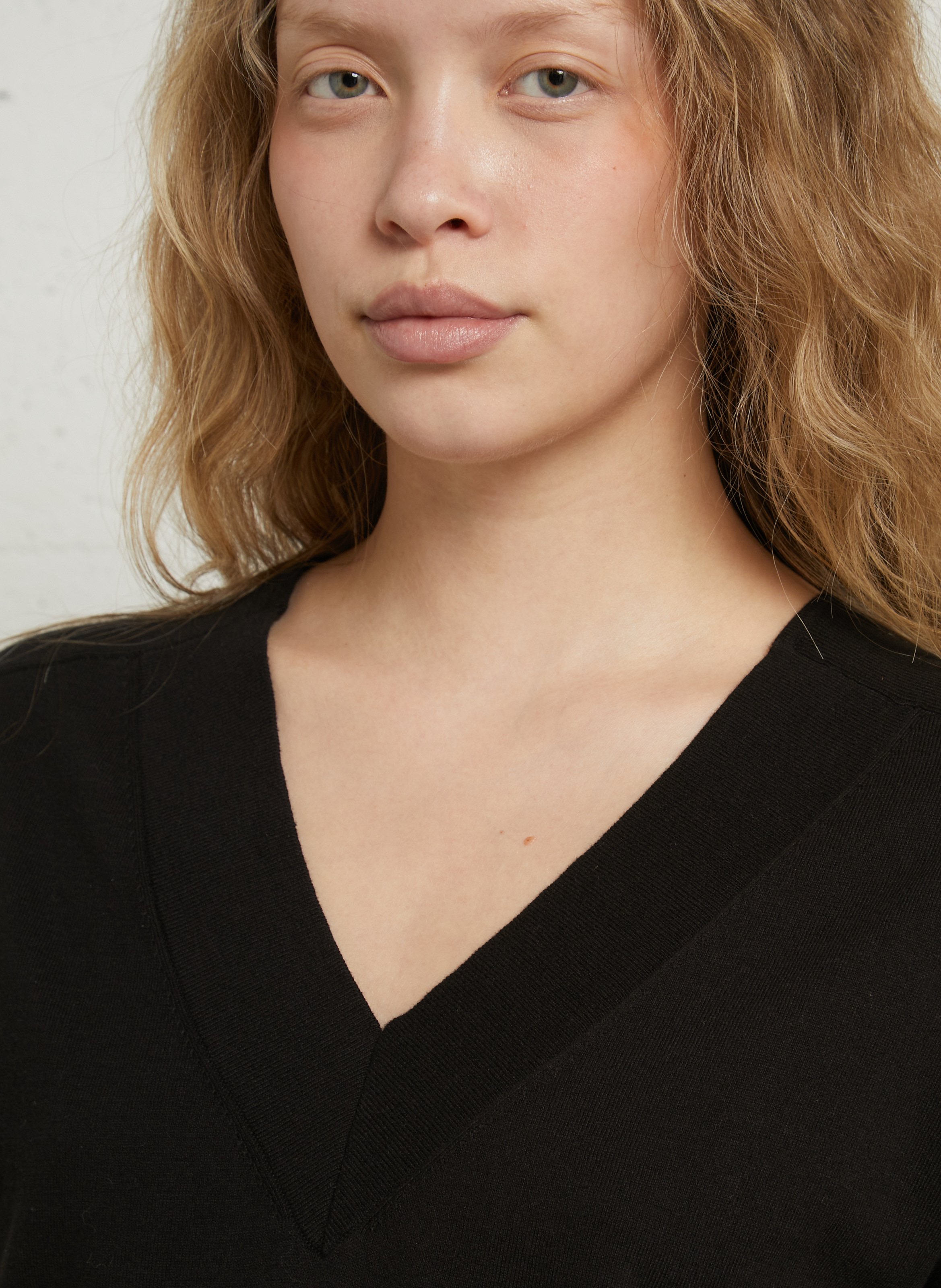 Top oversize col v en coton pretty MAISON 123 Noir