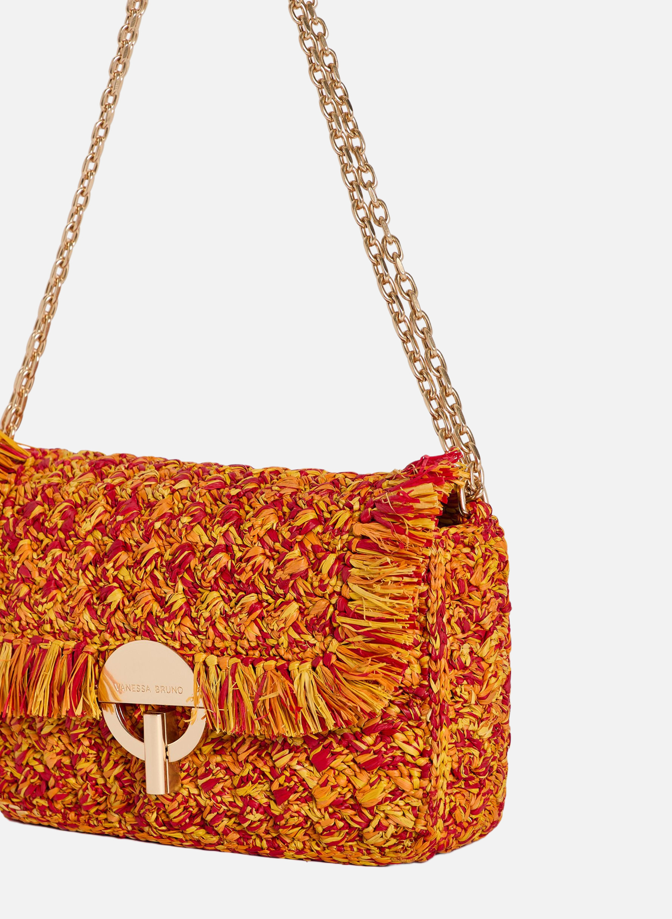 Moyen sac moon en raphia VANESSA BRUNO Multicolore