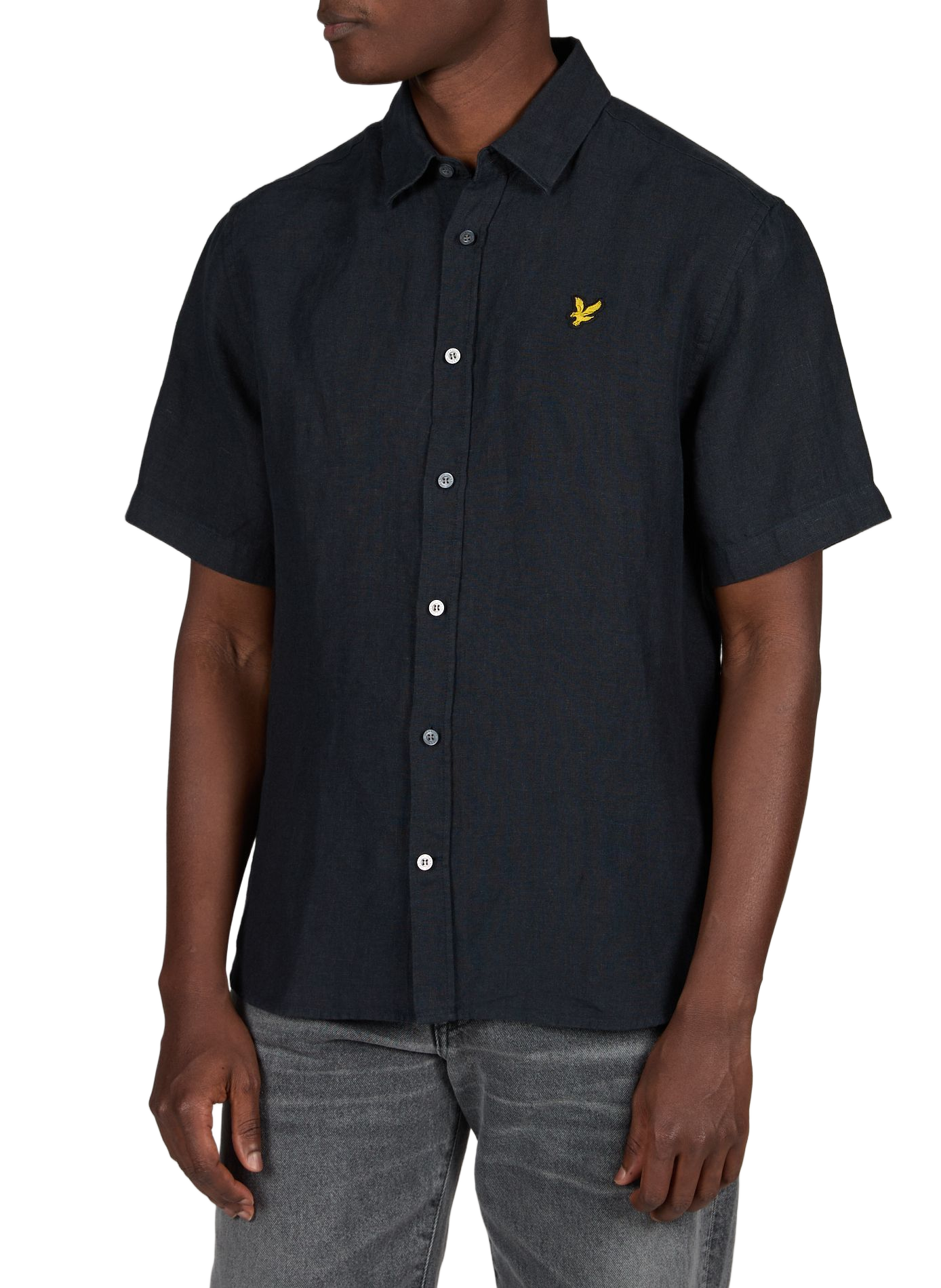 Chemise manches courtes en lin et coton LYLE & SCOTT Bleu