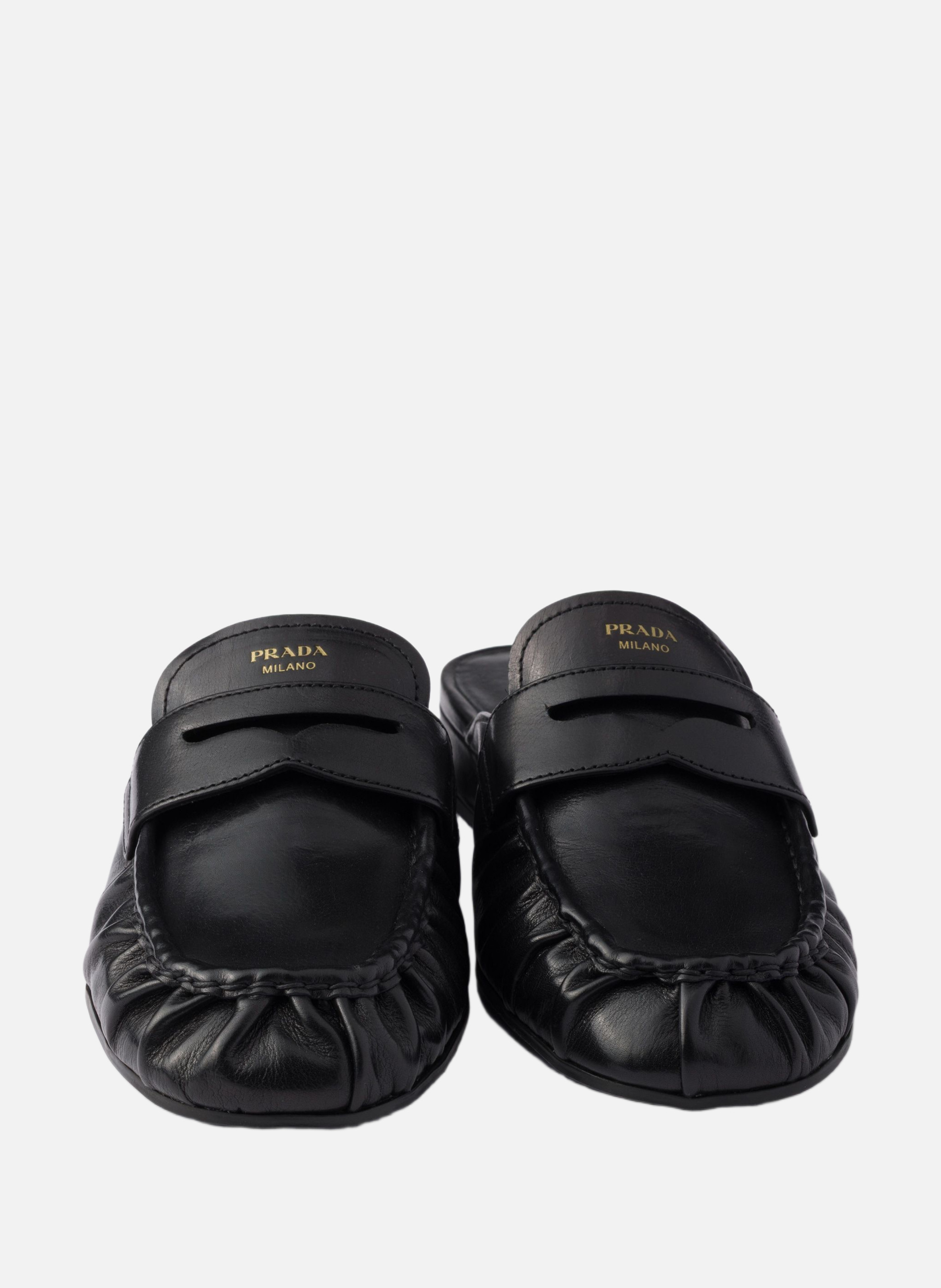 Mules en cuir PRADA Noir