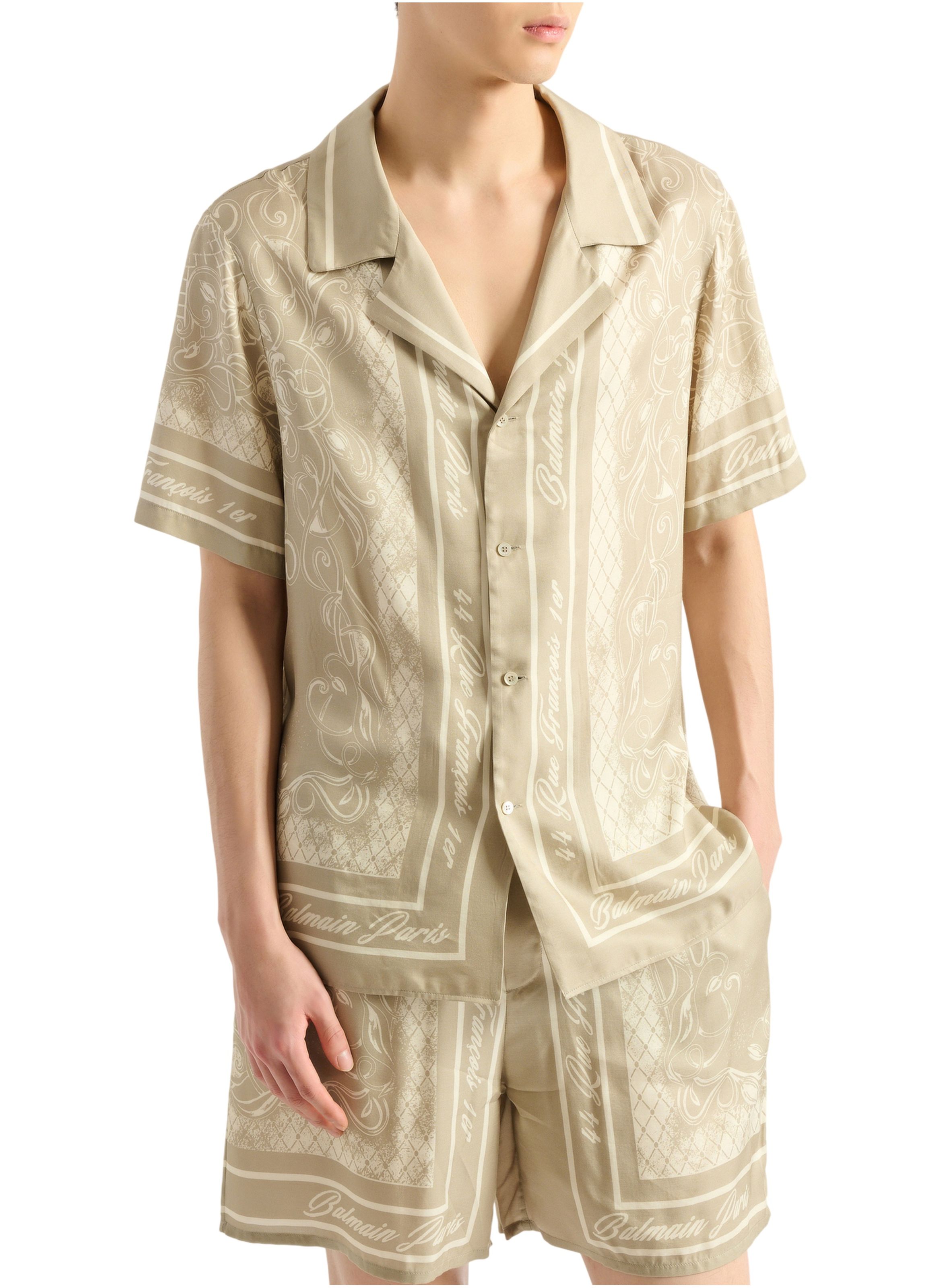 Chemise pyjama imprimée foulard BALMAIN Beige
