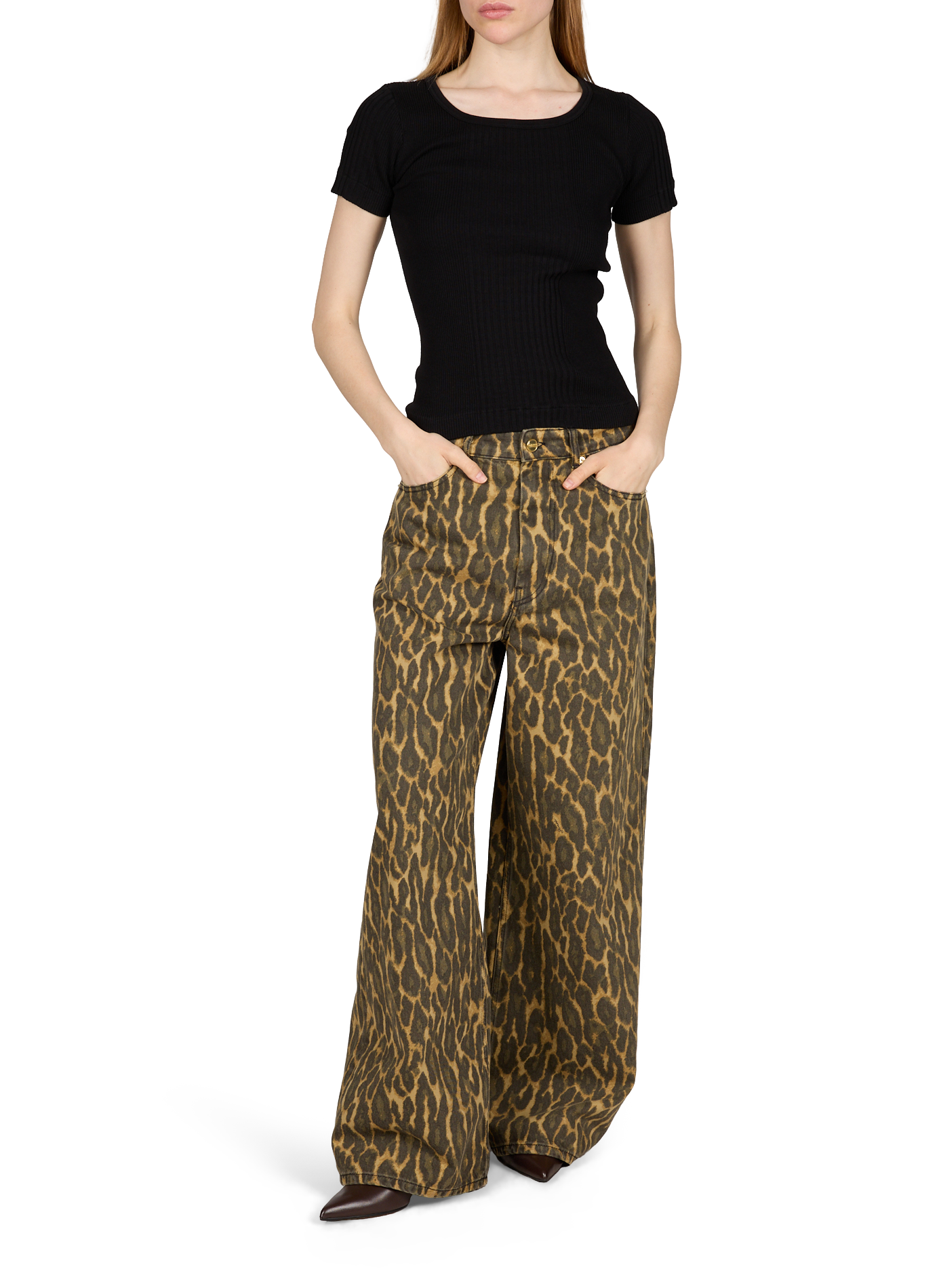 Ribbed cotton Rani t-shirt PURE SUGAR Black