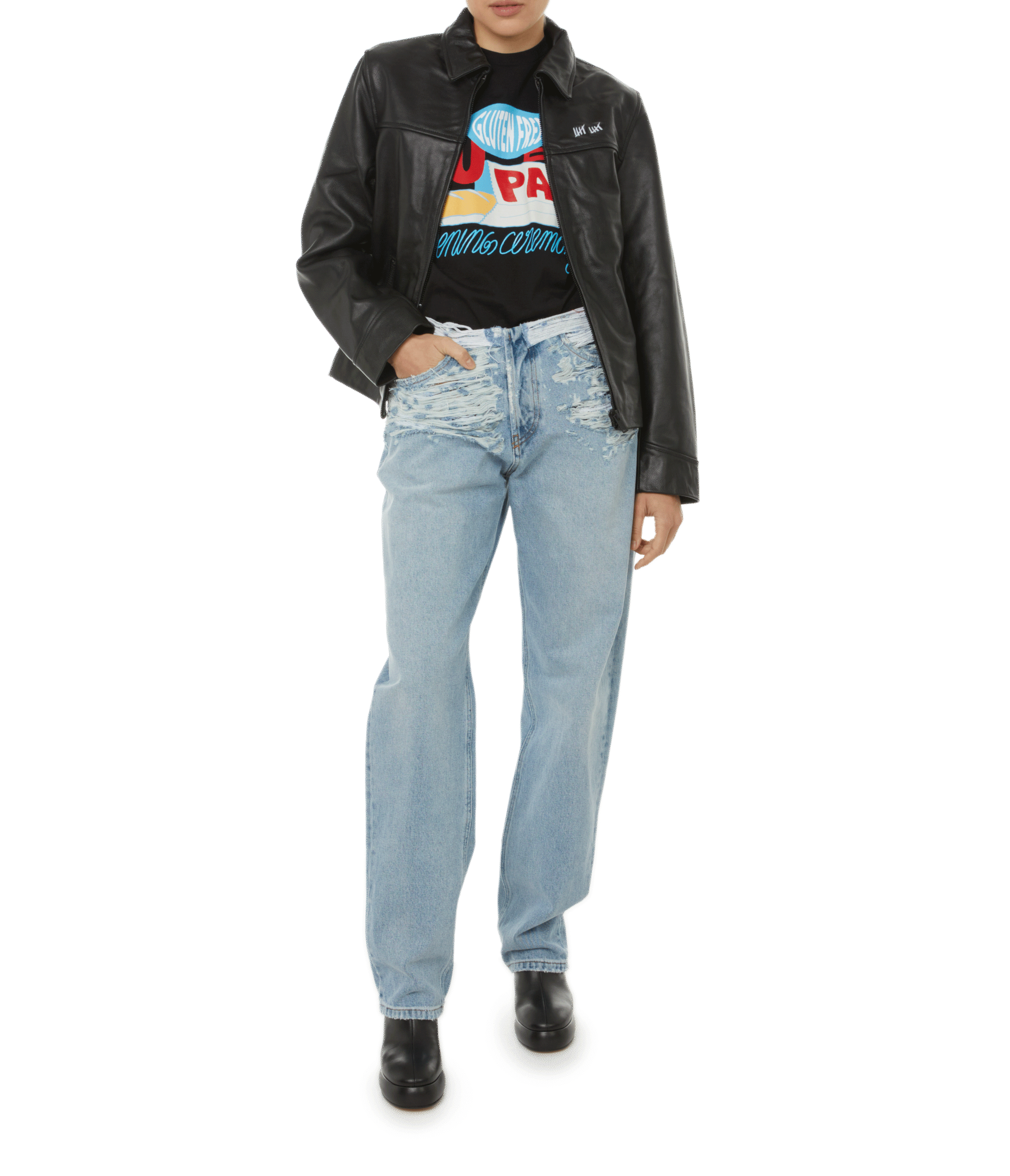 Jas Bruno van leer DEADWOOD Zwart