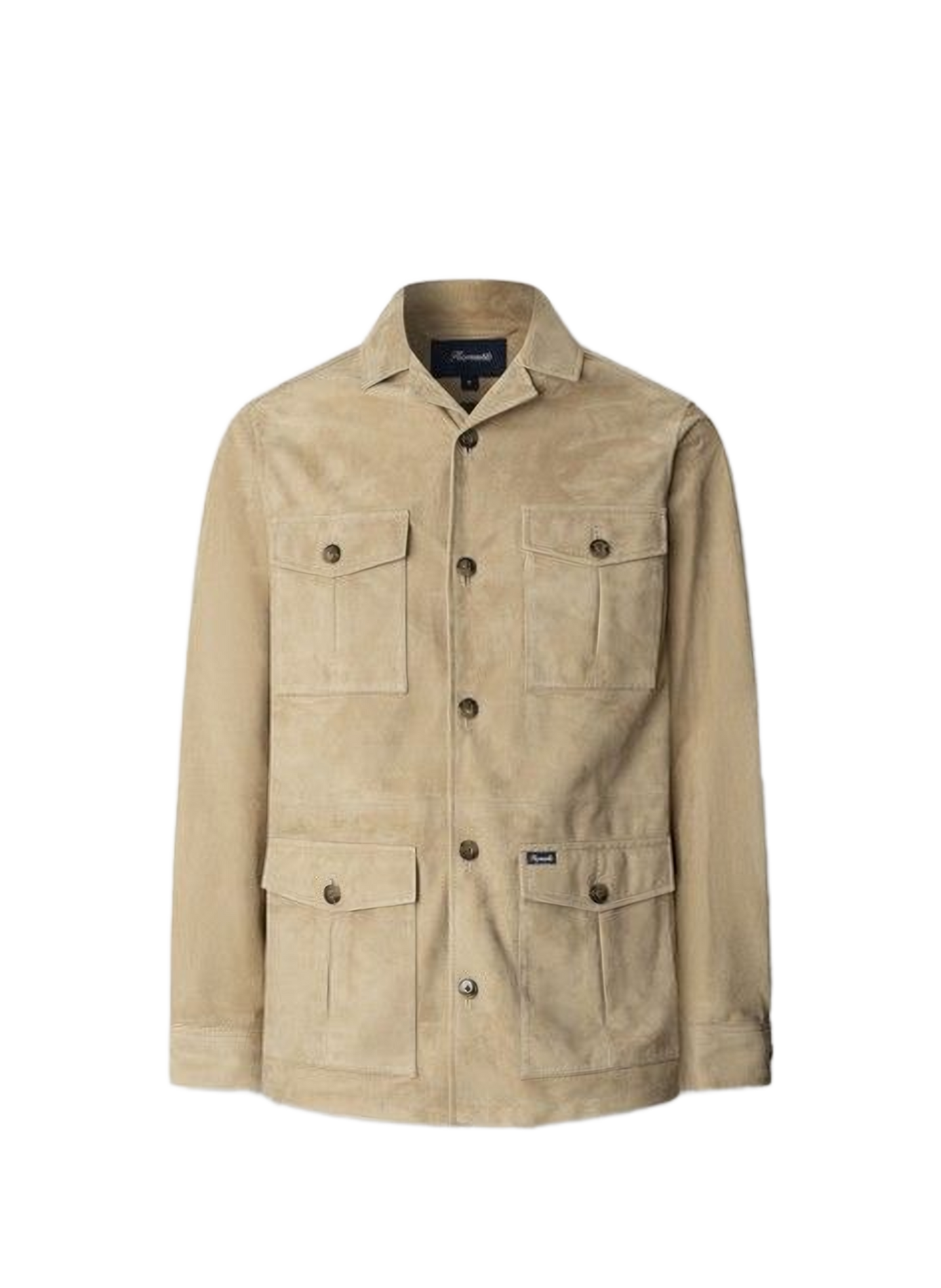 Straight jacket with suede leather pockets FACONNABLE Beige