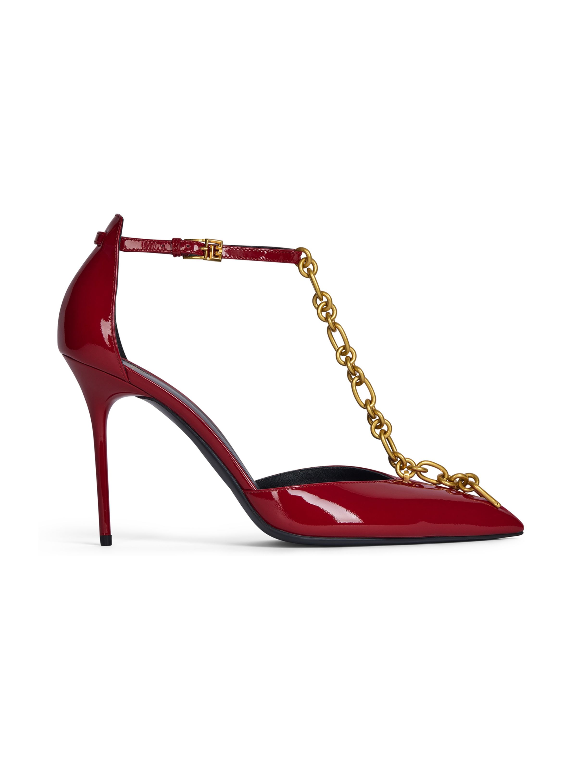 Escarpins sync en cuir verni BALMAIN Rouge