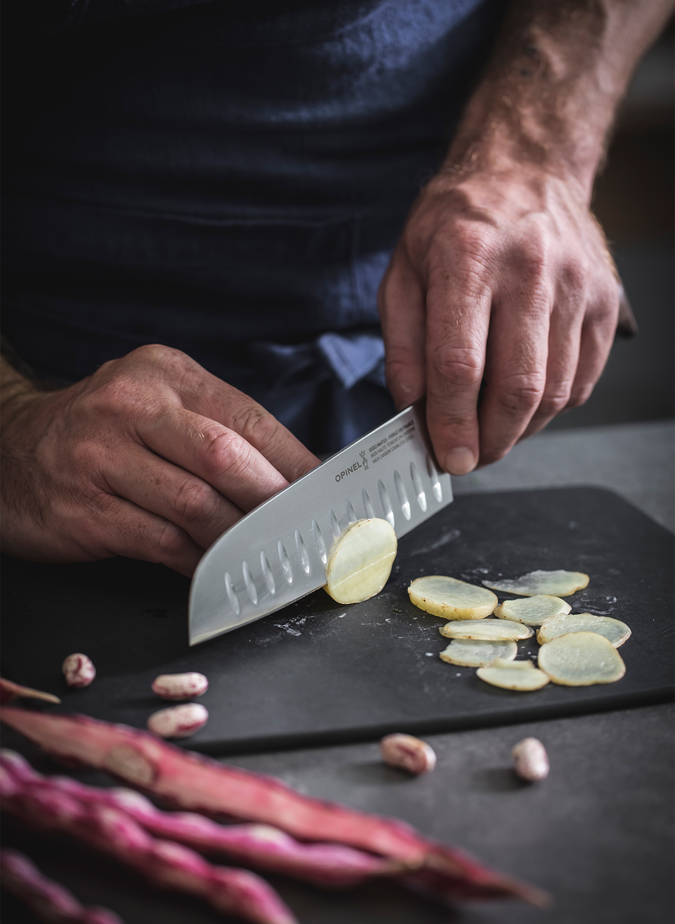Santoku-Messer Die Geschmiedeten aus Edelstahl OPINEL Braun